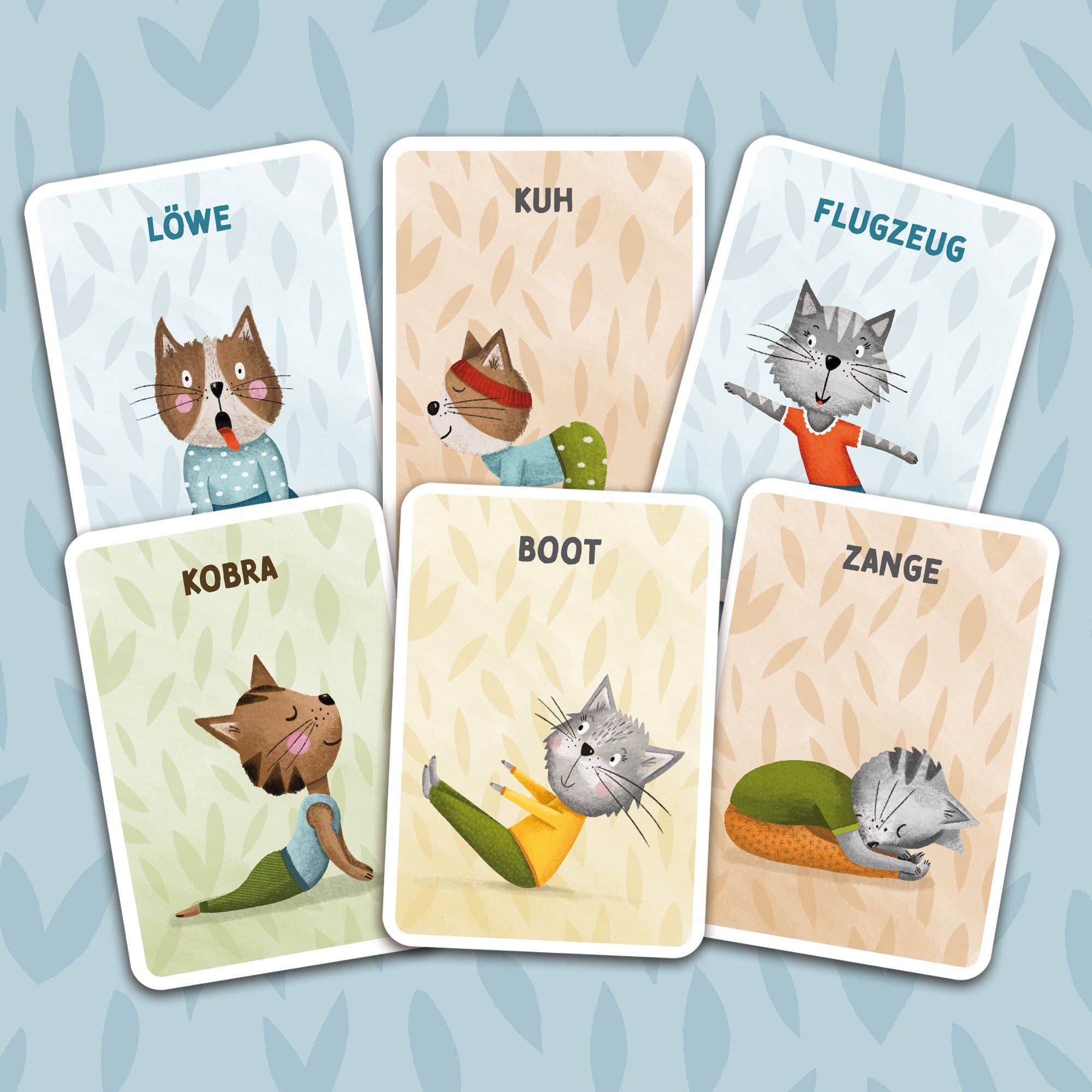 Kinderyoga, Kartenset mit Katzen – Bewegung & Entspannung mit Spaß