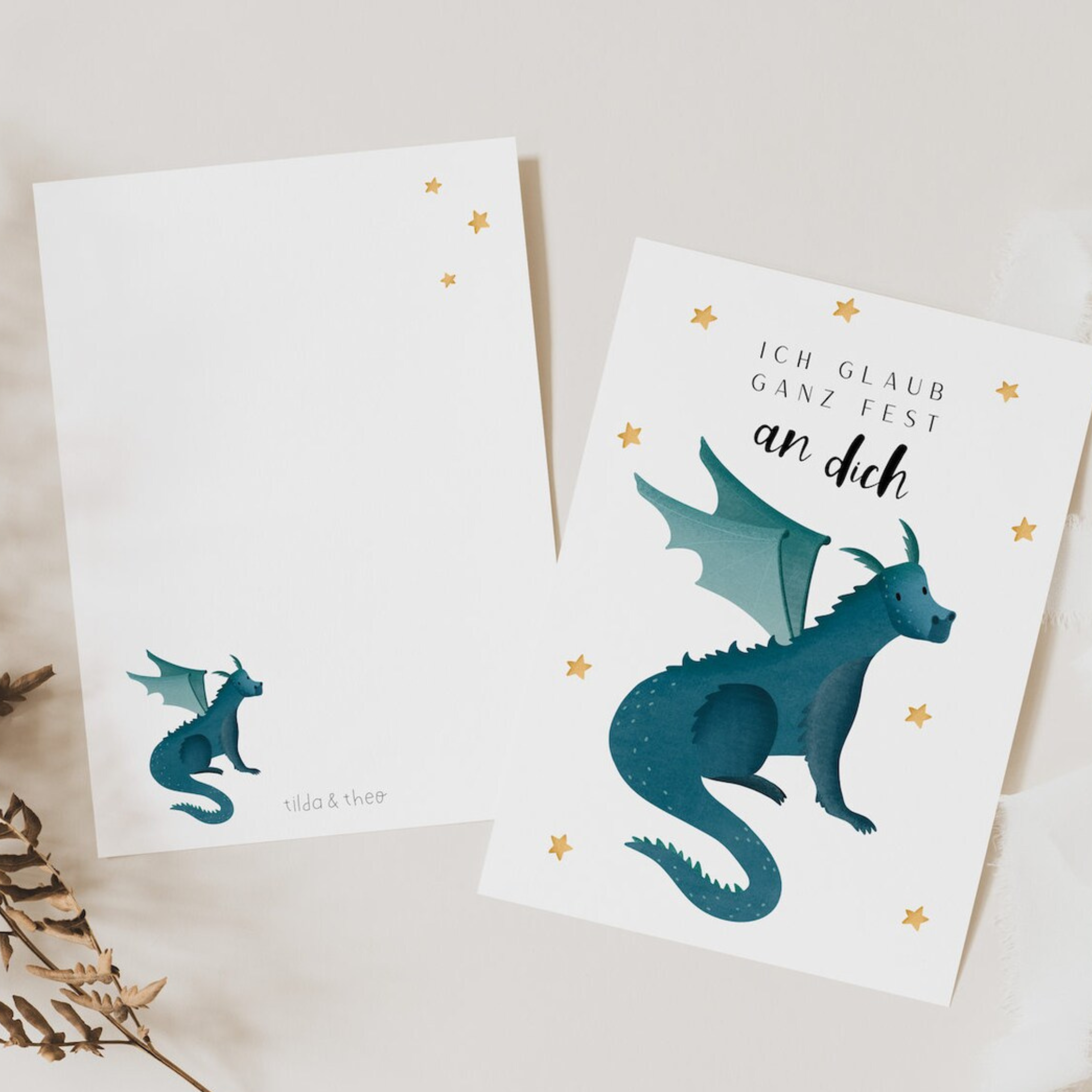 Postkarte Ich glaub an Dich - Drache