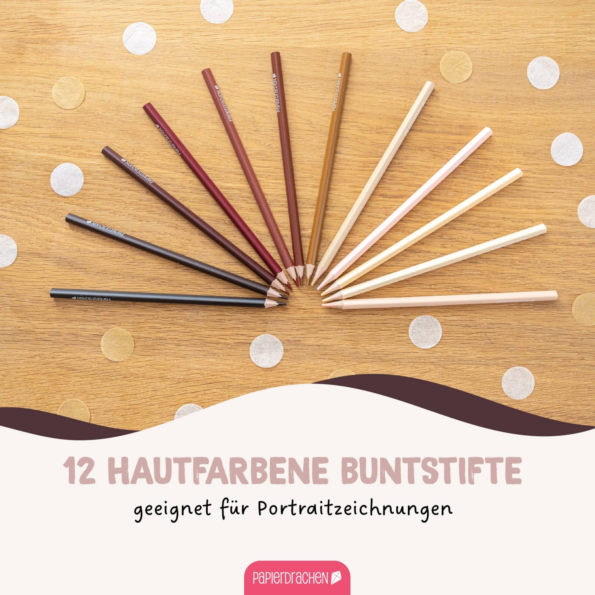 12 Buntstifte - in Hautfarben - lyllevenn