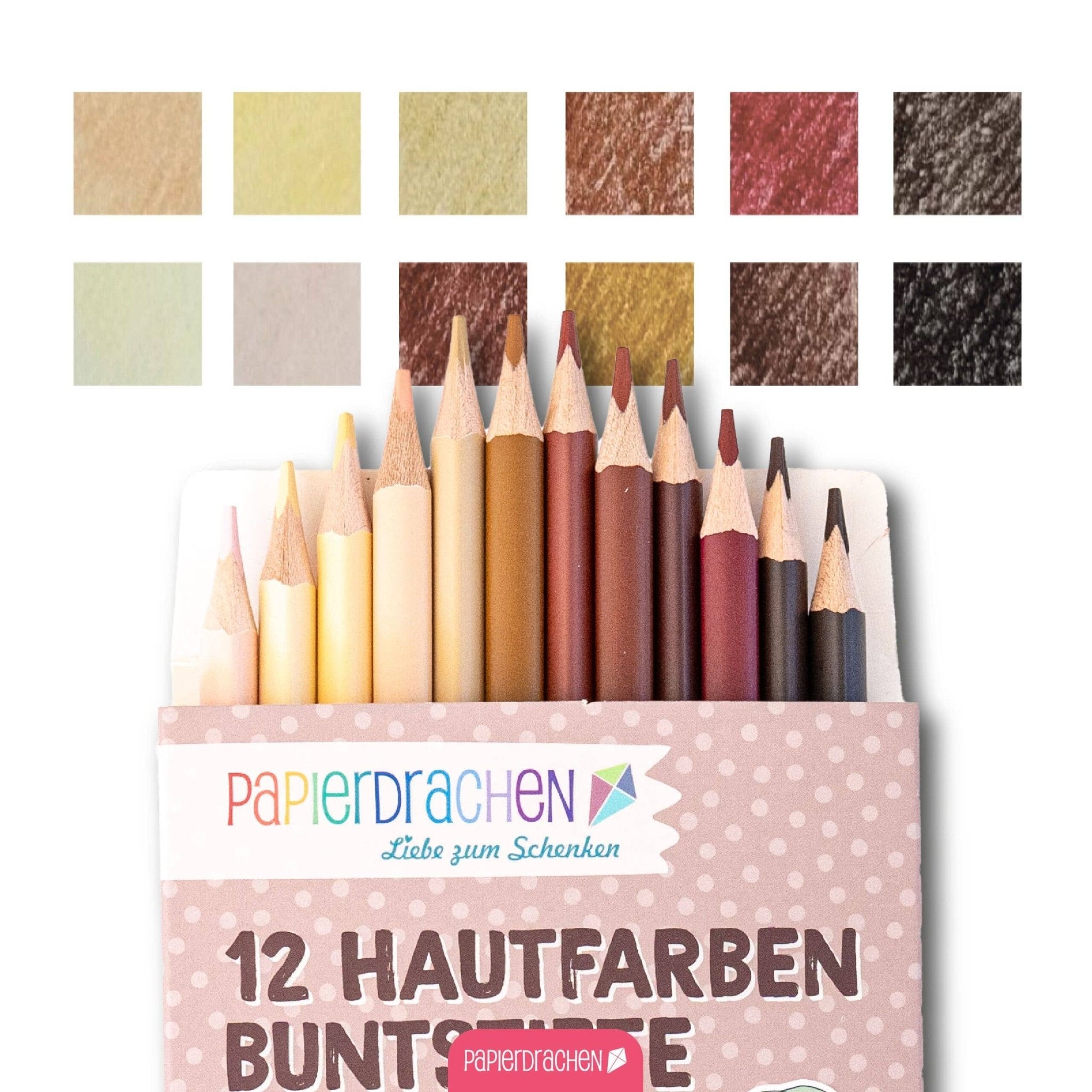 12 Buntstifte - in Hautfarben - lyllevenn