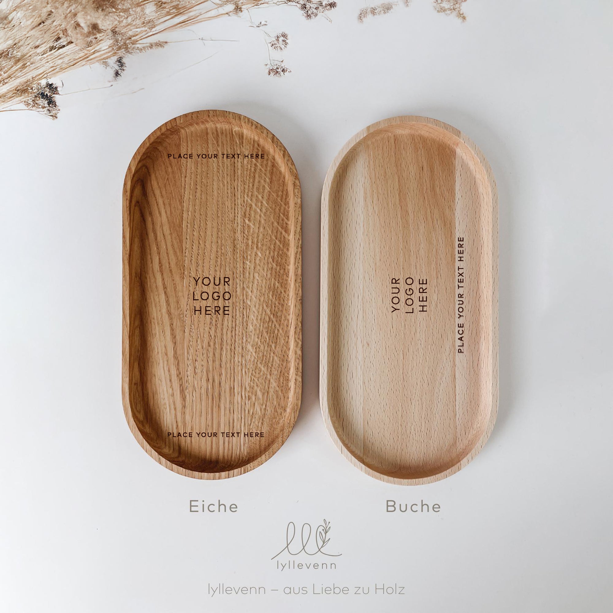 Personalisiertes Holztablett mit Gravur – stilvolles Firmengeschenk aus Massivholz