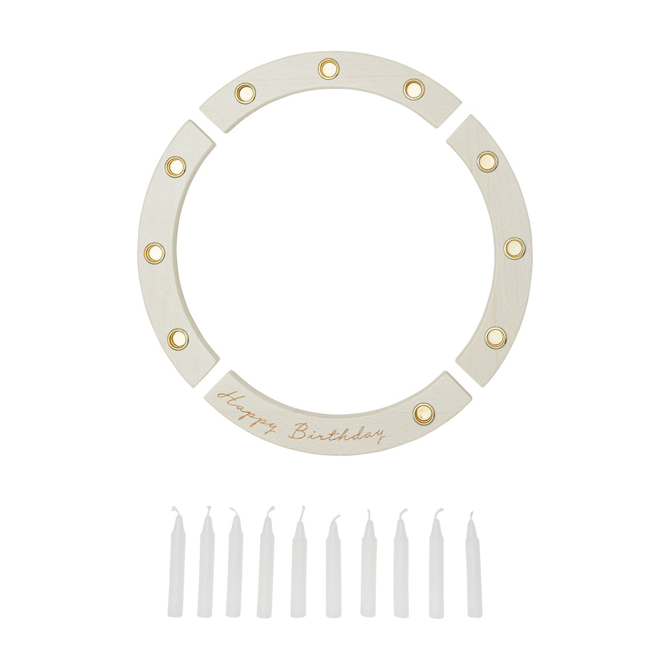 Geburtstagskranz Holz – inkl. Kerzen & Gravur | Optionales Set Rosa oder Blau