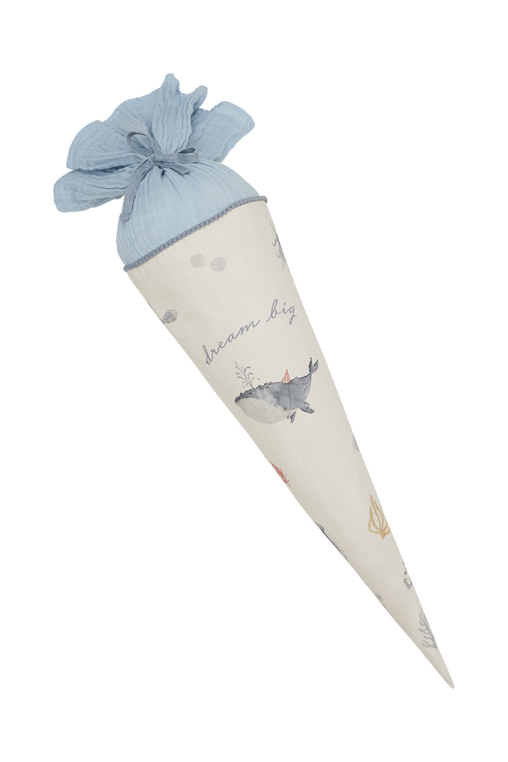 Schultüte 'Wal' aus Stoff, personalisierbar – Nachhaltig & 3-in-1 Set