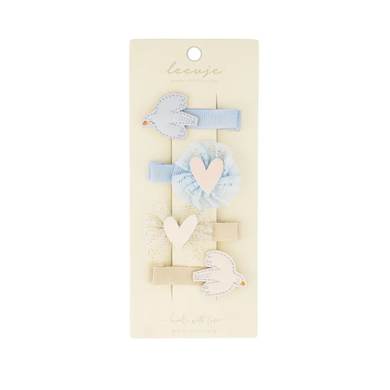 Haarspangen - Vogel & Herz