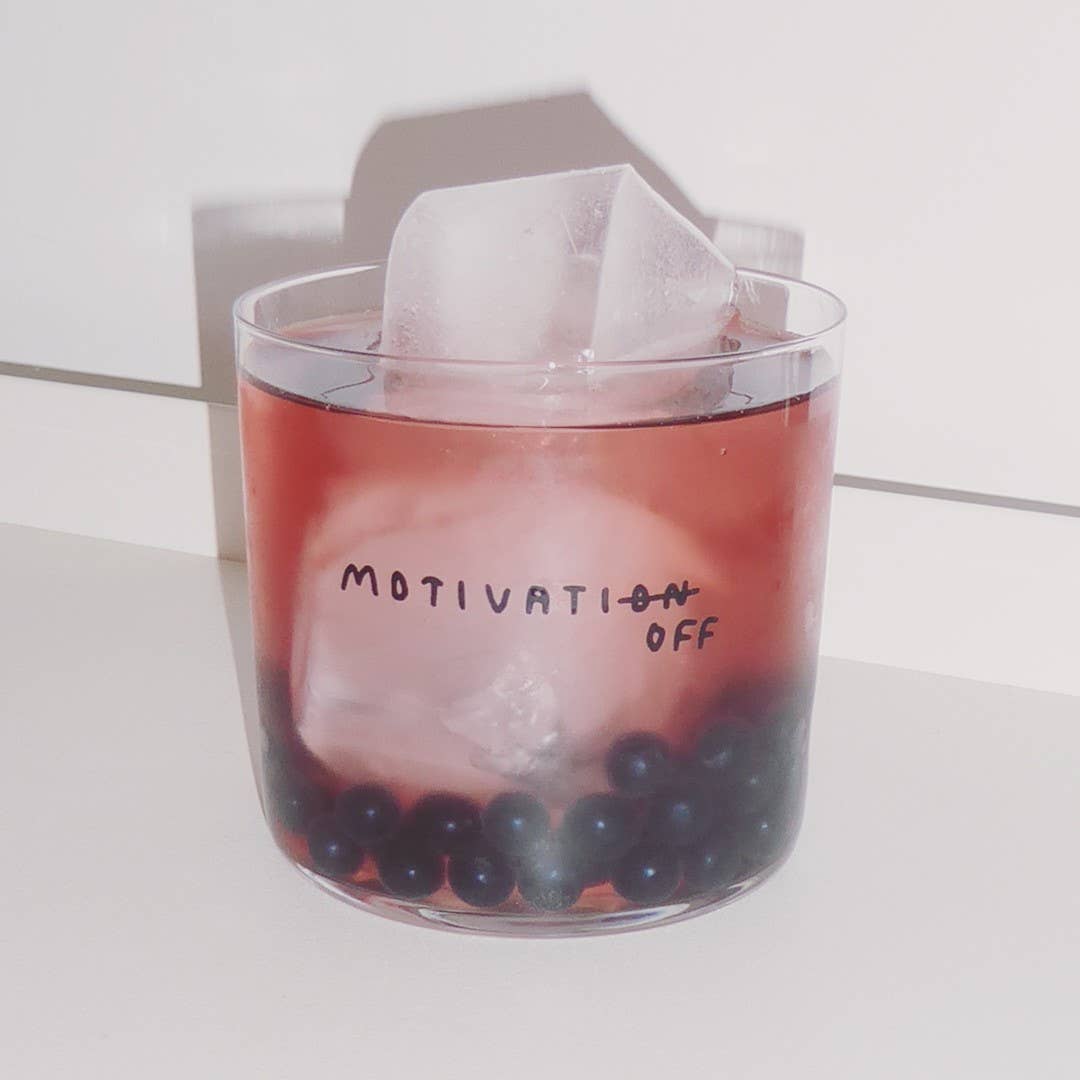 Trinkglas – Motivation off - Designer Statement Glass