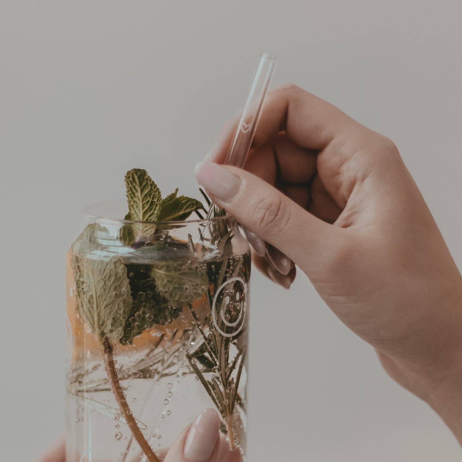 Strohhalme Herz Glas – 20cm im 4er Set