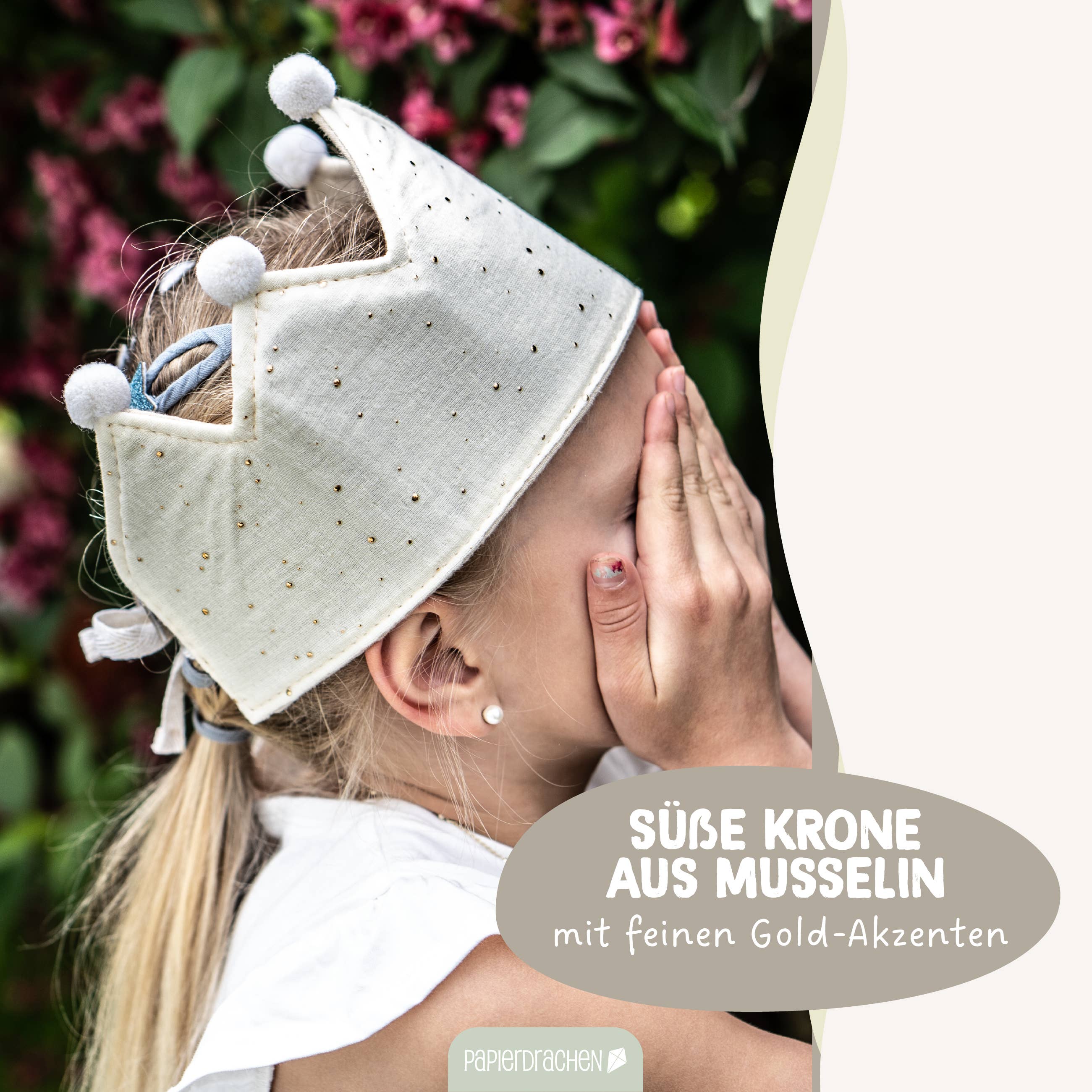 Geburtstagskrone aus Stoff – zweifarbig wendbar