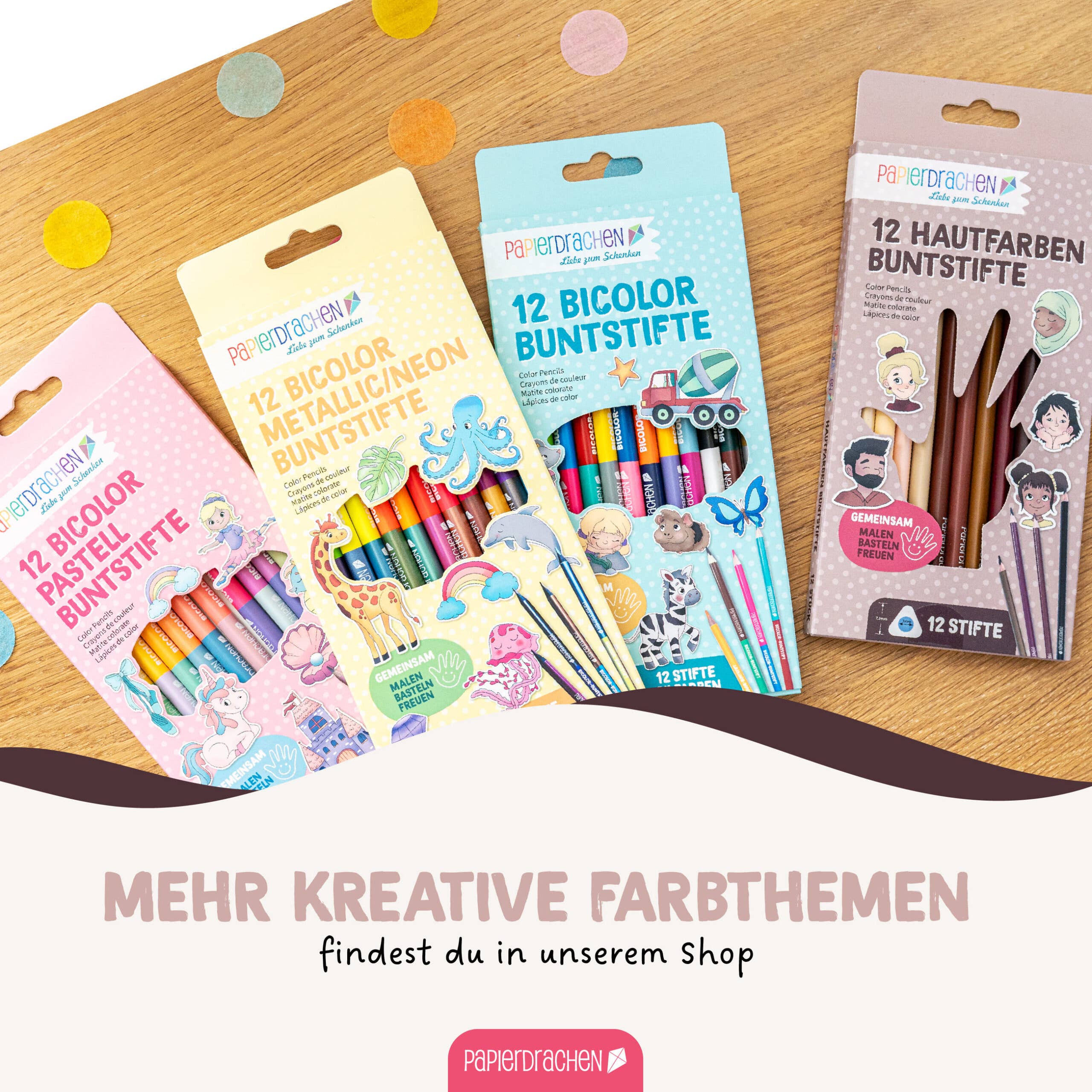 12 Buntstifte - in Hautfarben