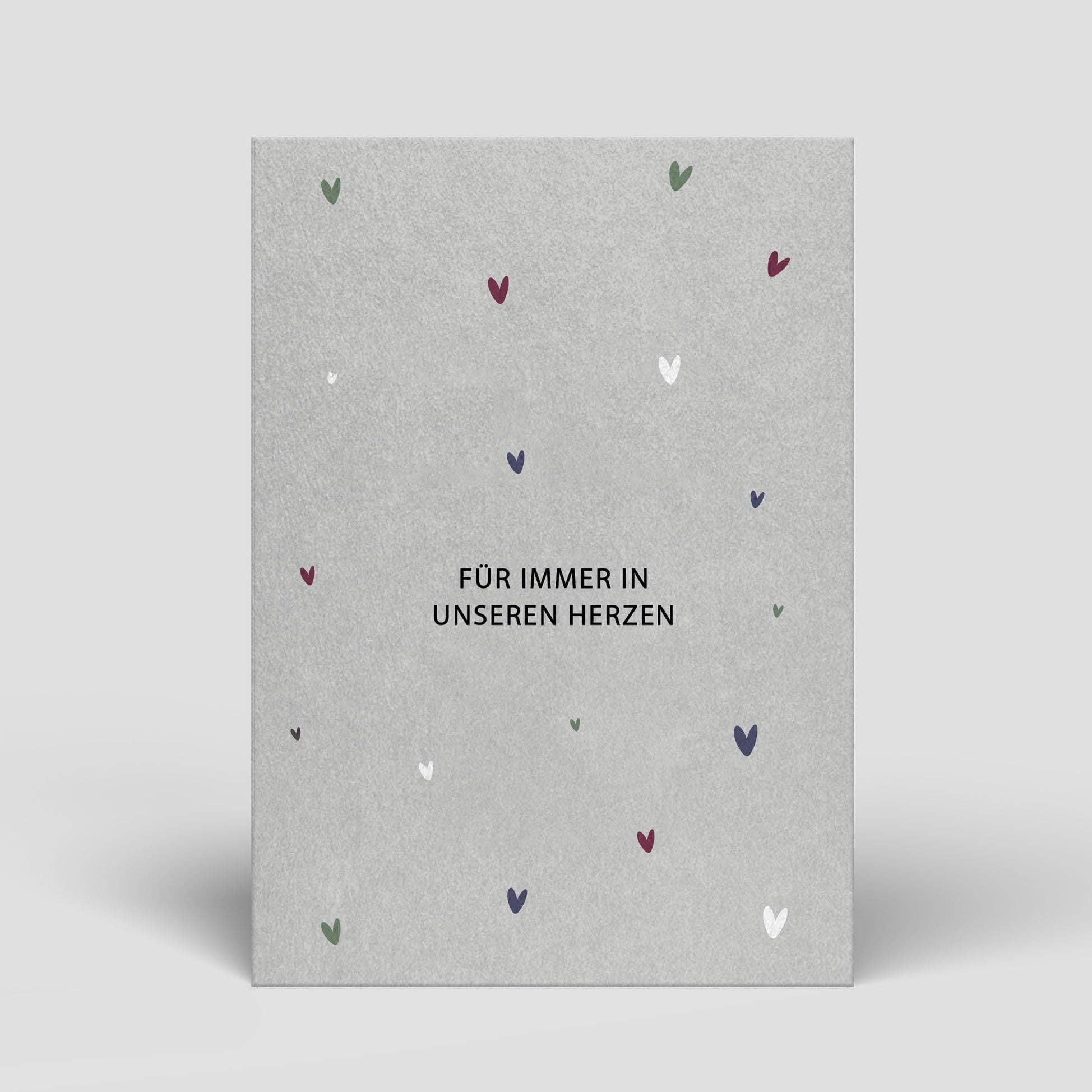 Trauerkarte – Für immer in unseren Herzen | Nachhaltige Postkarte DIN A6