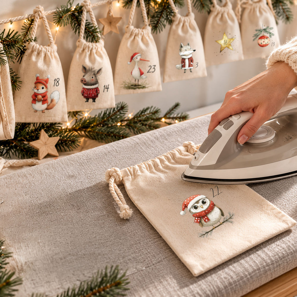 Adventskalender zum Befüllen – Bügelbilder 1–24