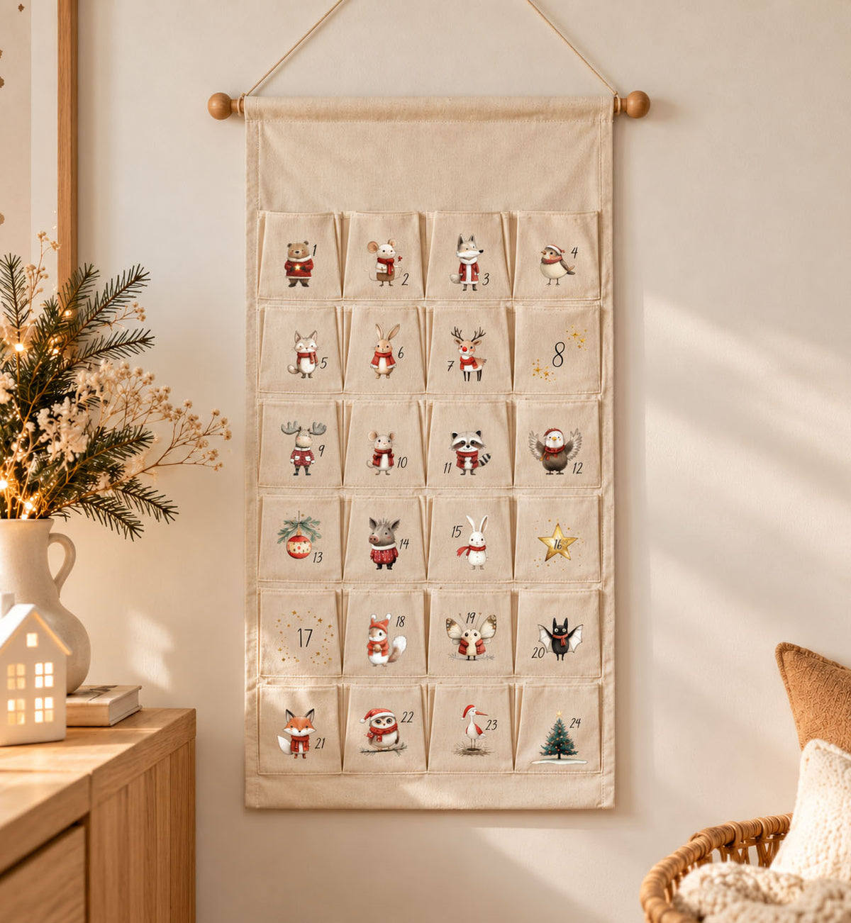 Adventskalender zum Befüllen – Bügelbilder 1–24