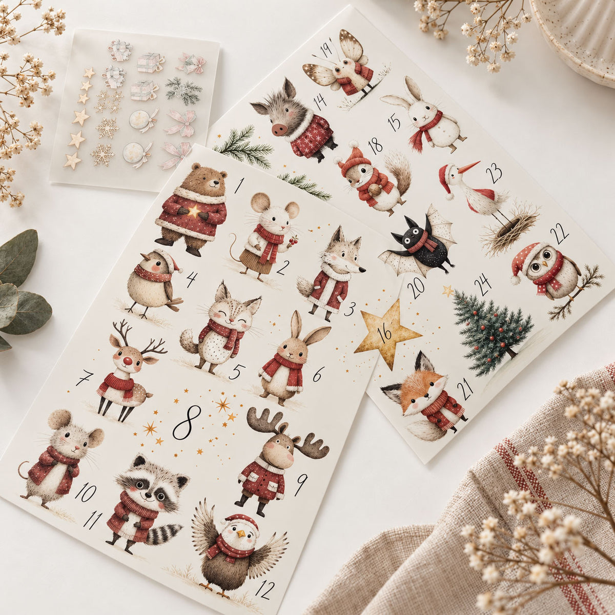 Adventskalender zum Befüllen – Bügelbilder 1–24
