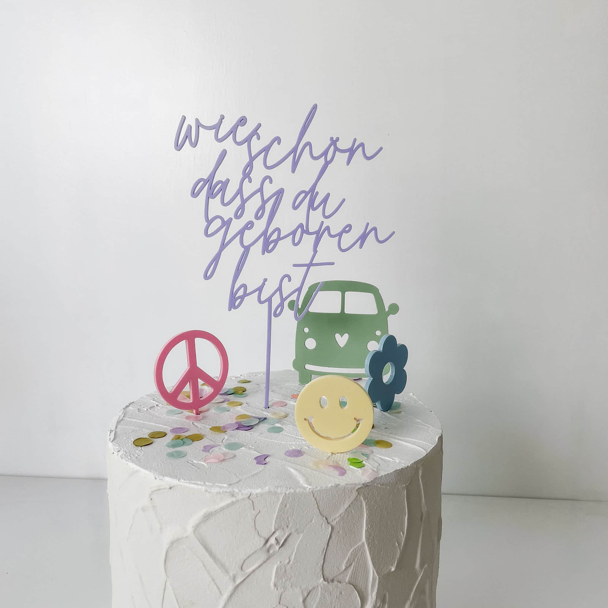 Cake Topper wie schön dass du geboren bist