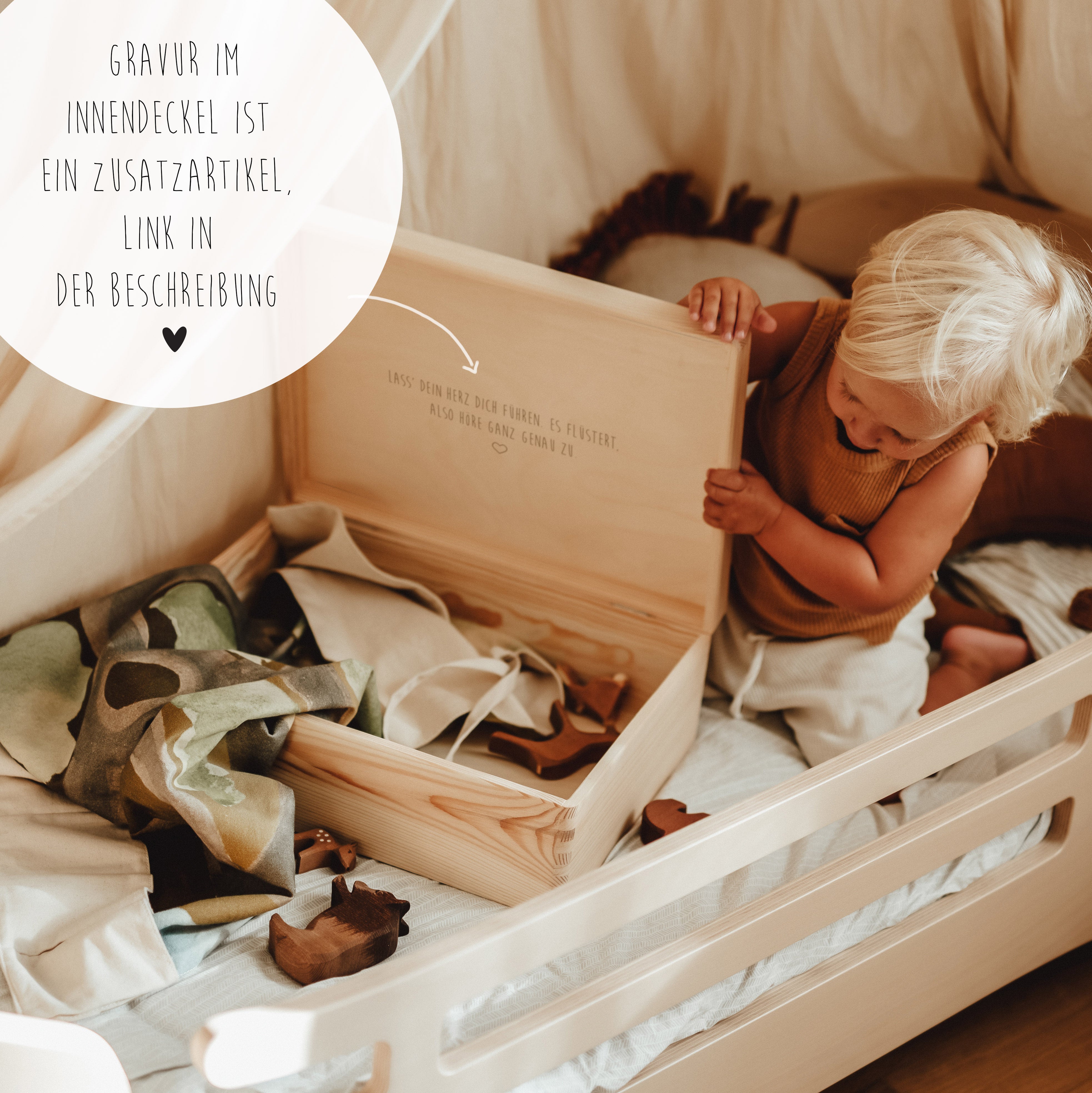 Erinnerungskiste Holz personalisiert - Babyfüße