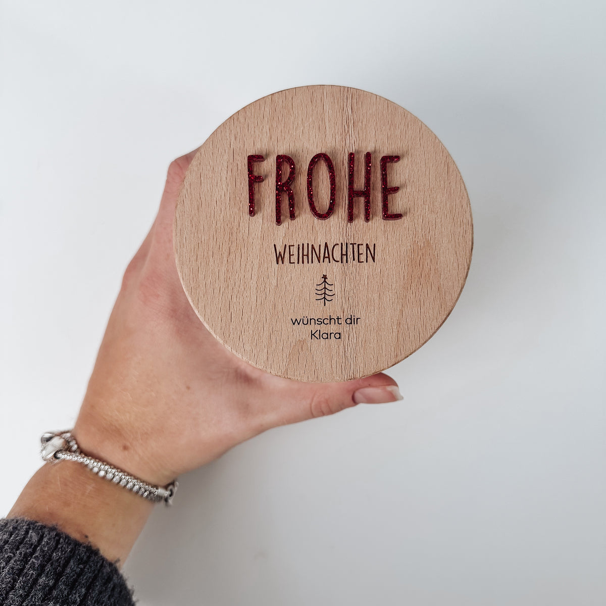 Personalisiertes Vorratsglas - 3D Schrift Frohe Weihnachten
