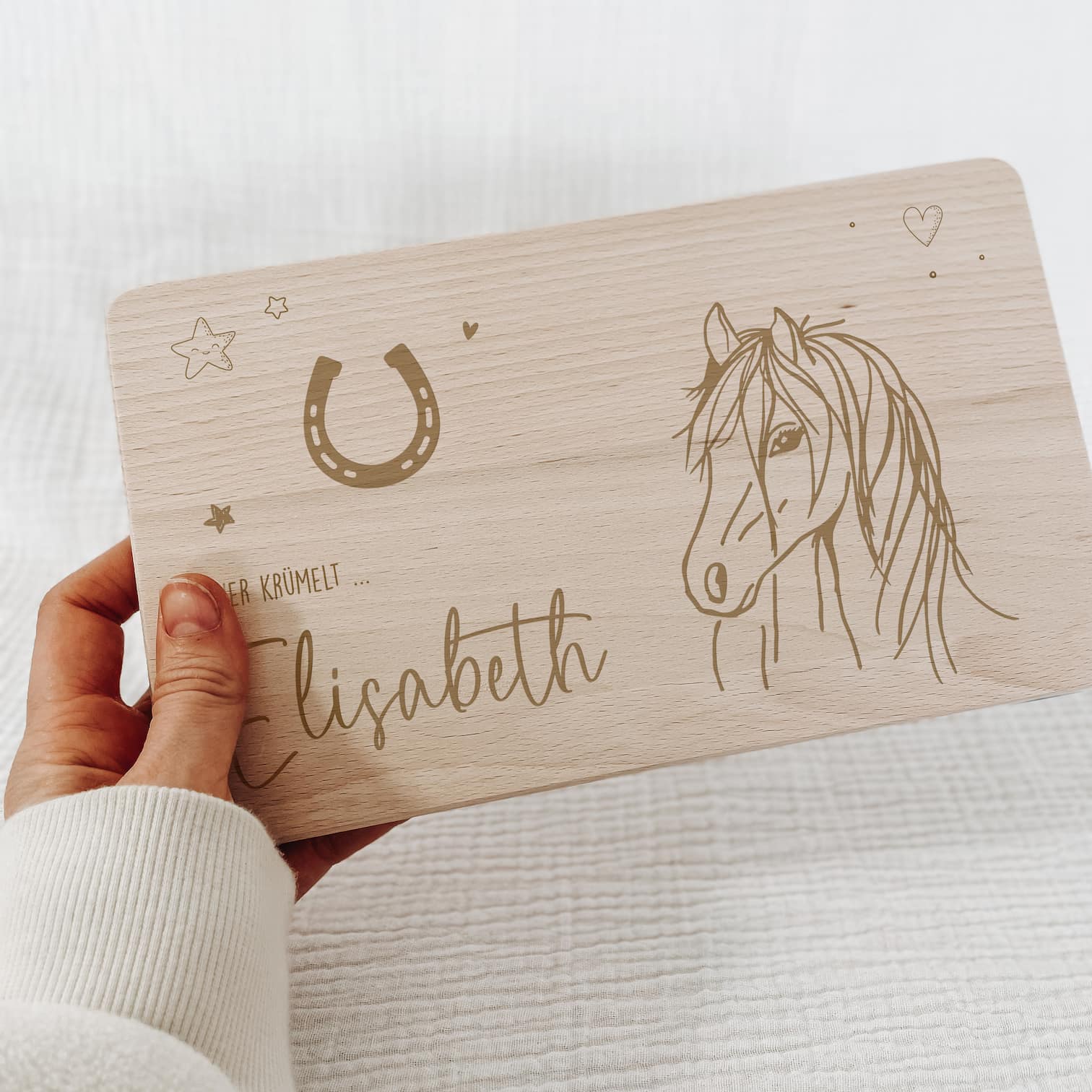 Personalisiertes Frühstücksbrettchen - Pferd