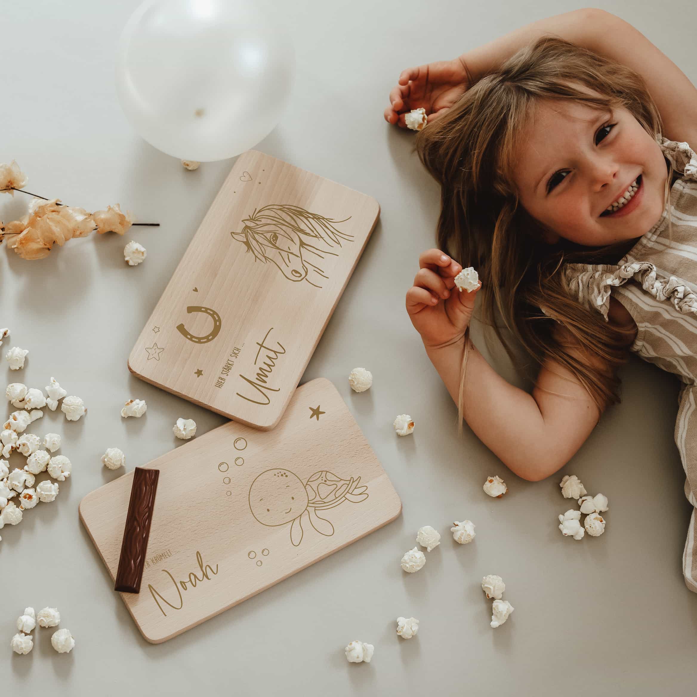 Personalisiertes Frühstücksbrettchen - Pferd