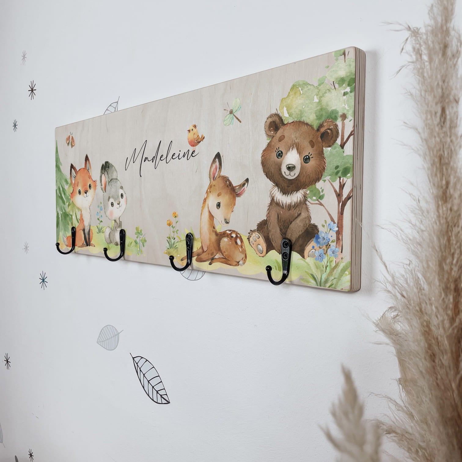 Kindergarderobe Holz personalisiert – Wood & Friends