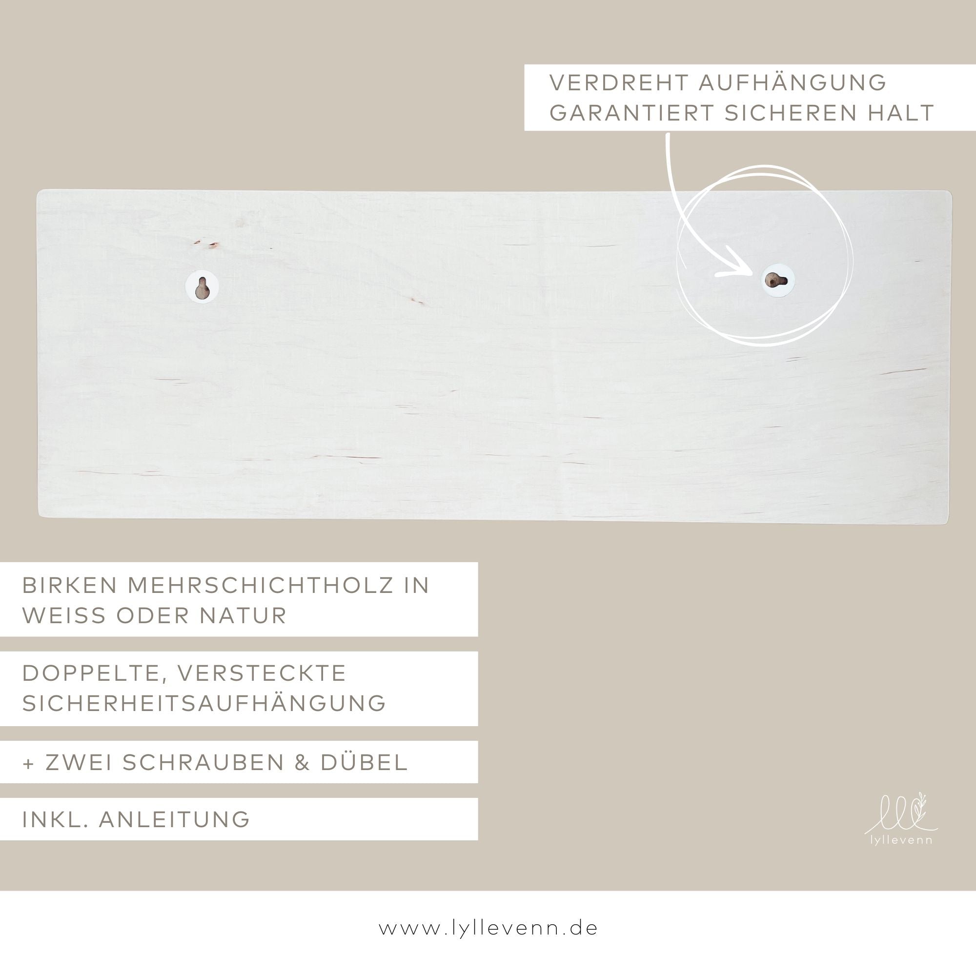 Kindergarderobe Holz personalisiert - Eukalyptus