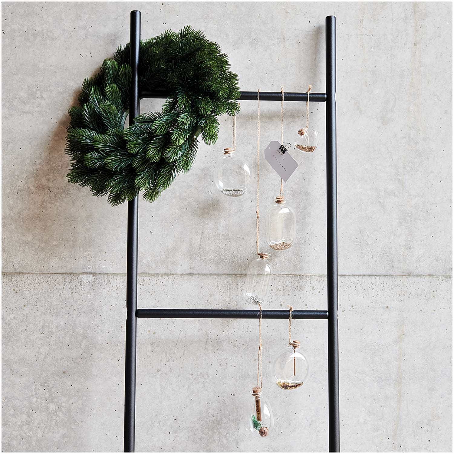 Glasflasche Herz mit Glitzer zum Hängen