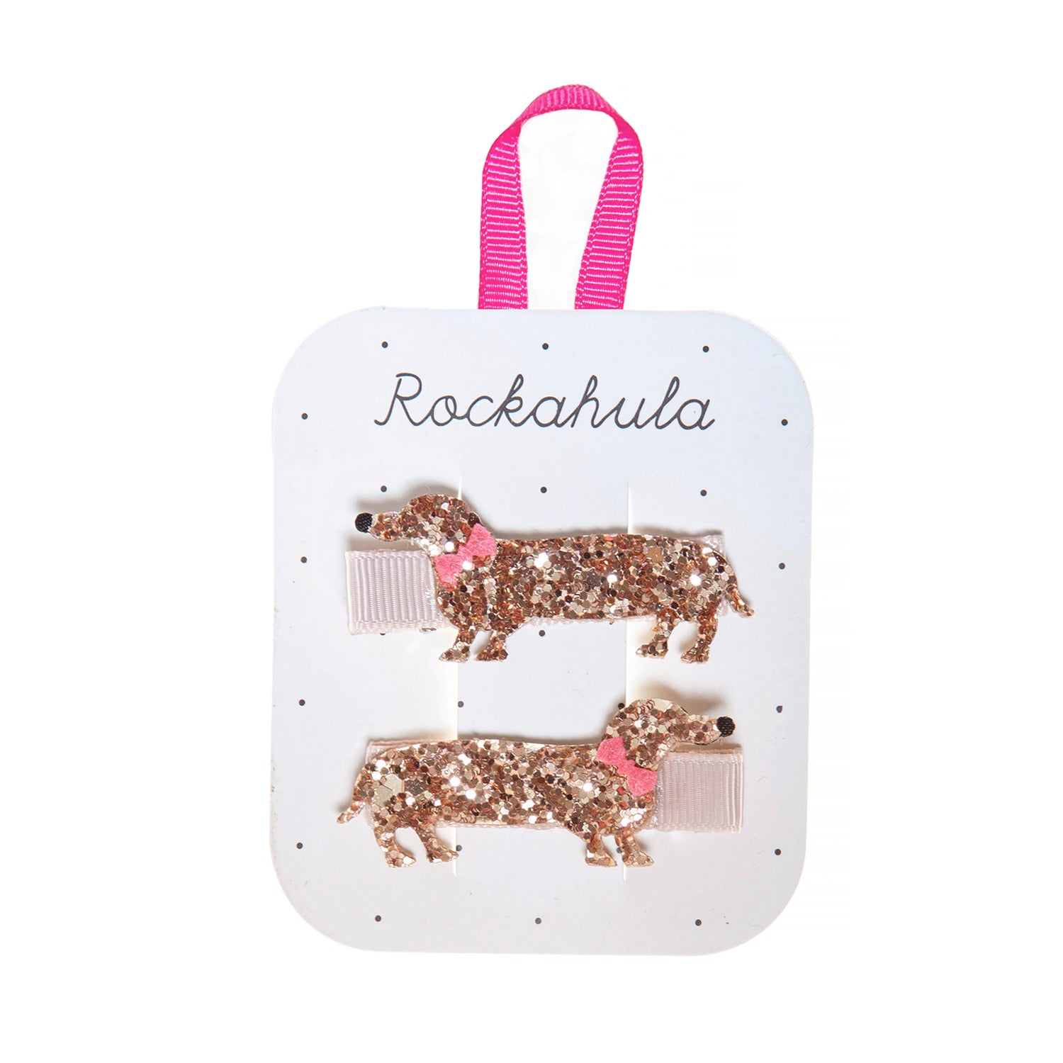 Rockahula – Dackel Glitzer Haarspangen im 2er Set