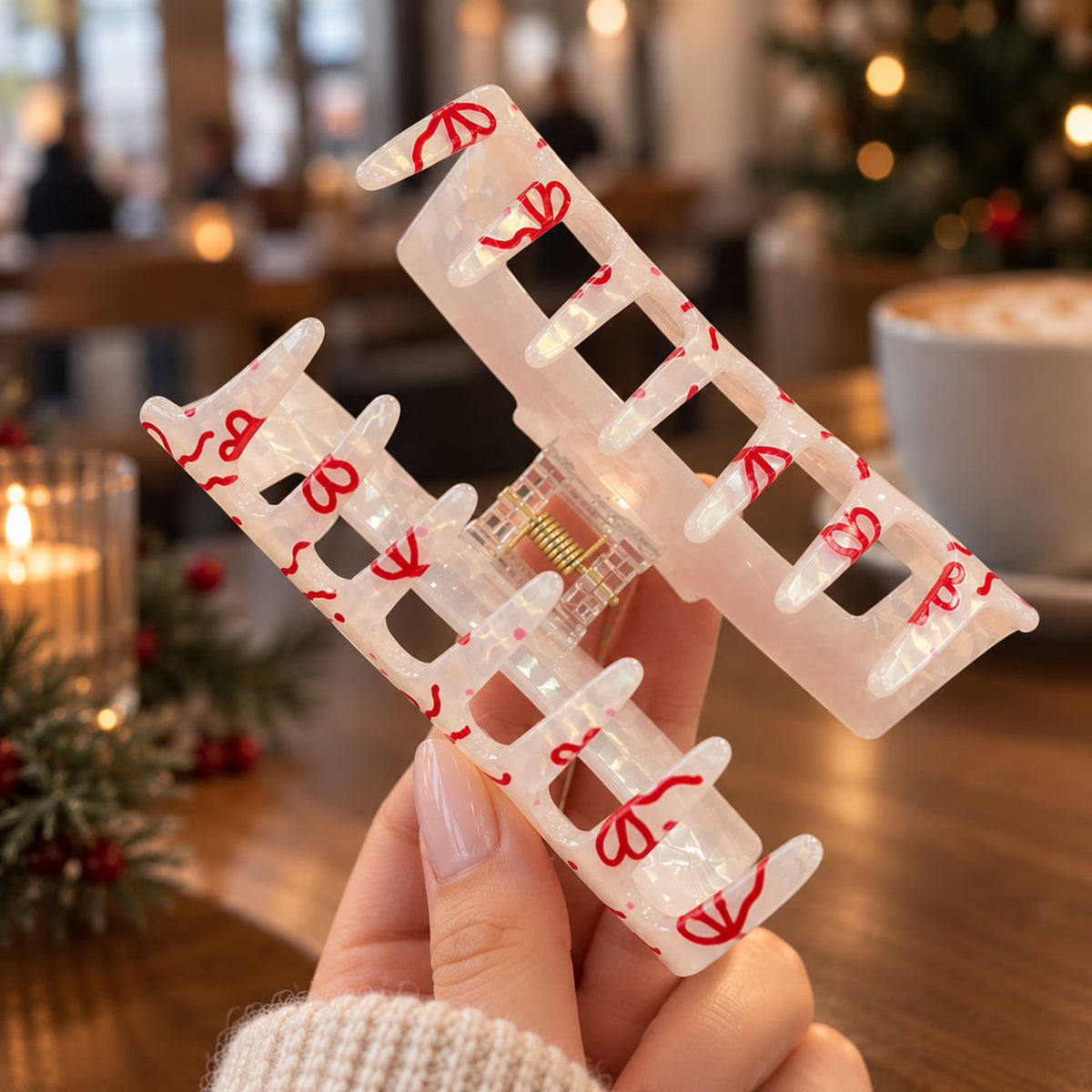 Haarklammer Weihnachten – eckig
