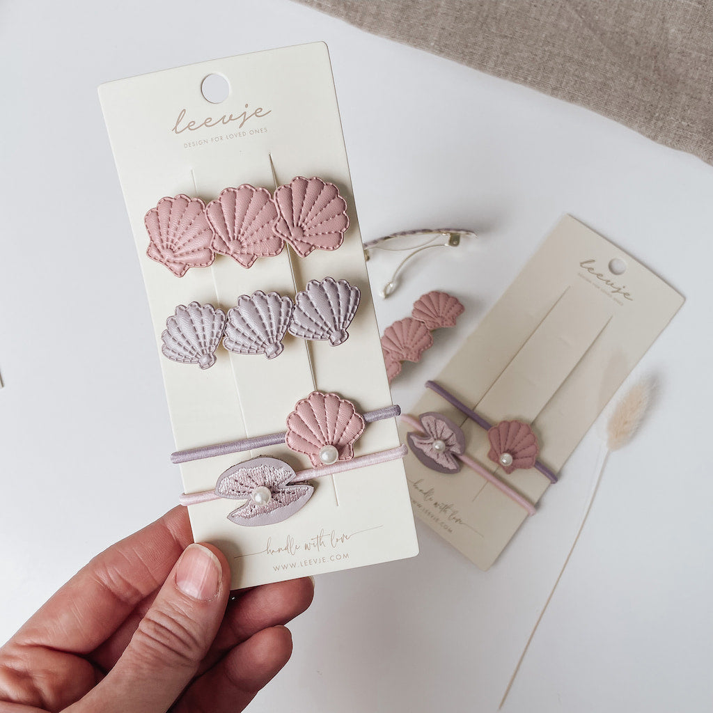 Haarspangen 'french hairclips' – Muschel Mix