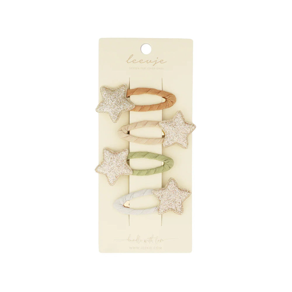 Haarspangen 'Christmas Stars clips' - Weihnachts-Set als Haarschmuck