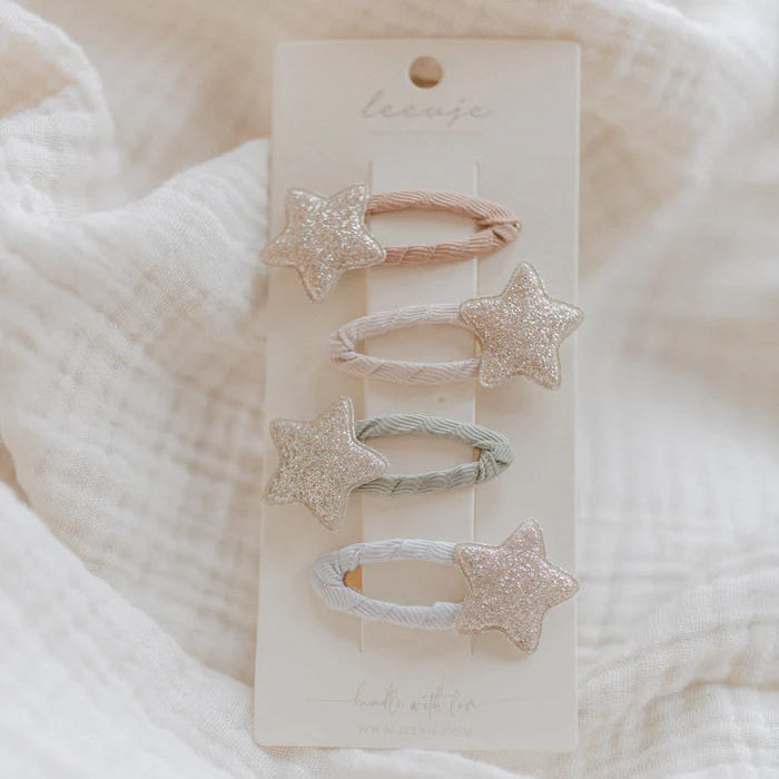 Haarspangen 'Christmas Stars clips' - Weihnachts-Set als Haarschmuck