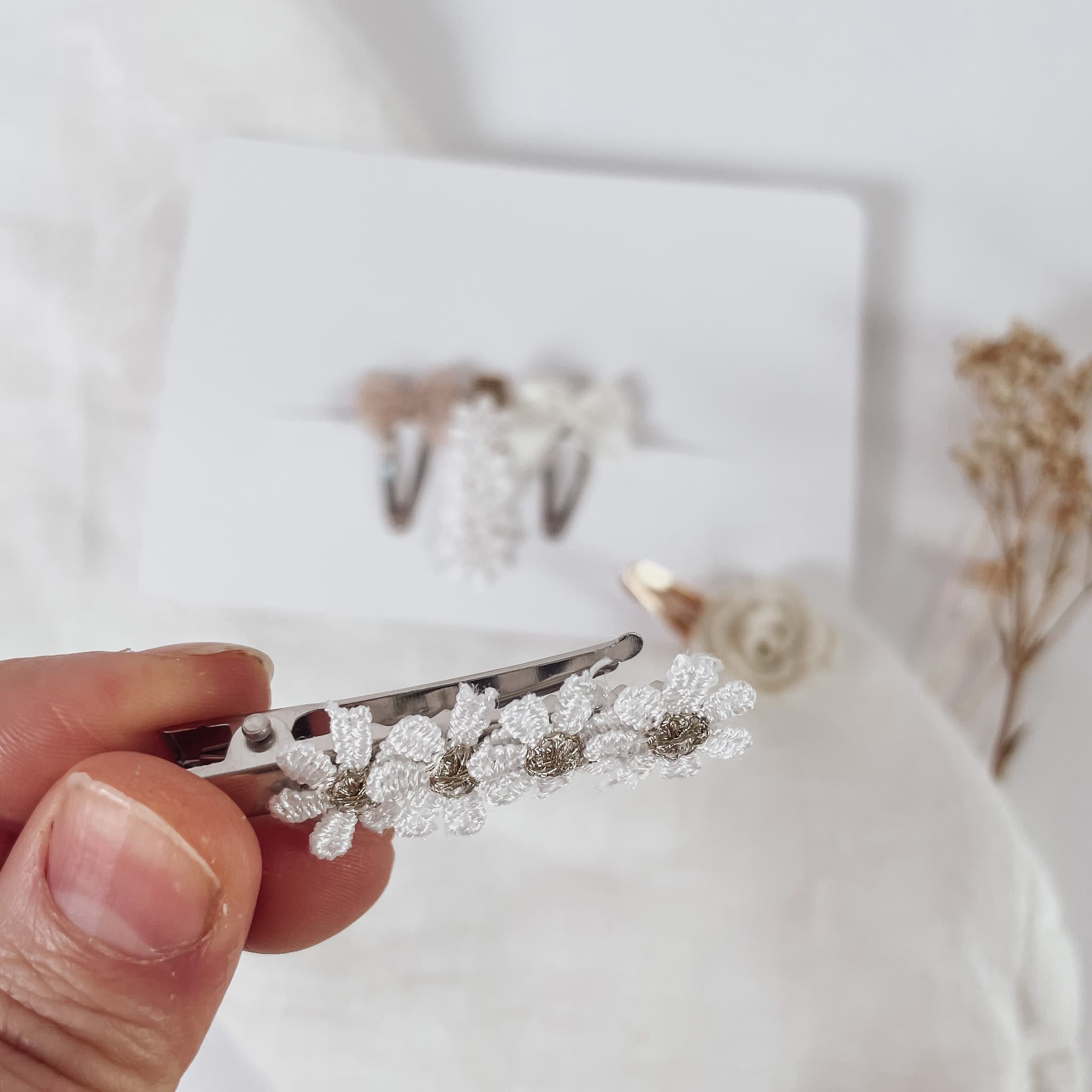 Haarspangen Set mit Blumen und Schleifen – Leni