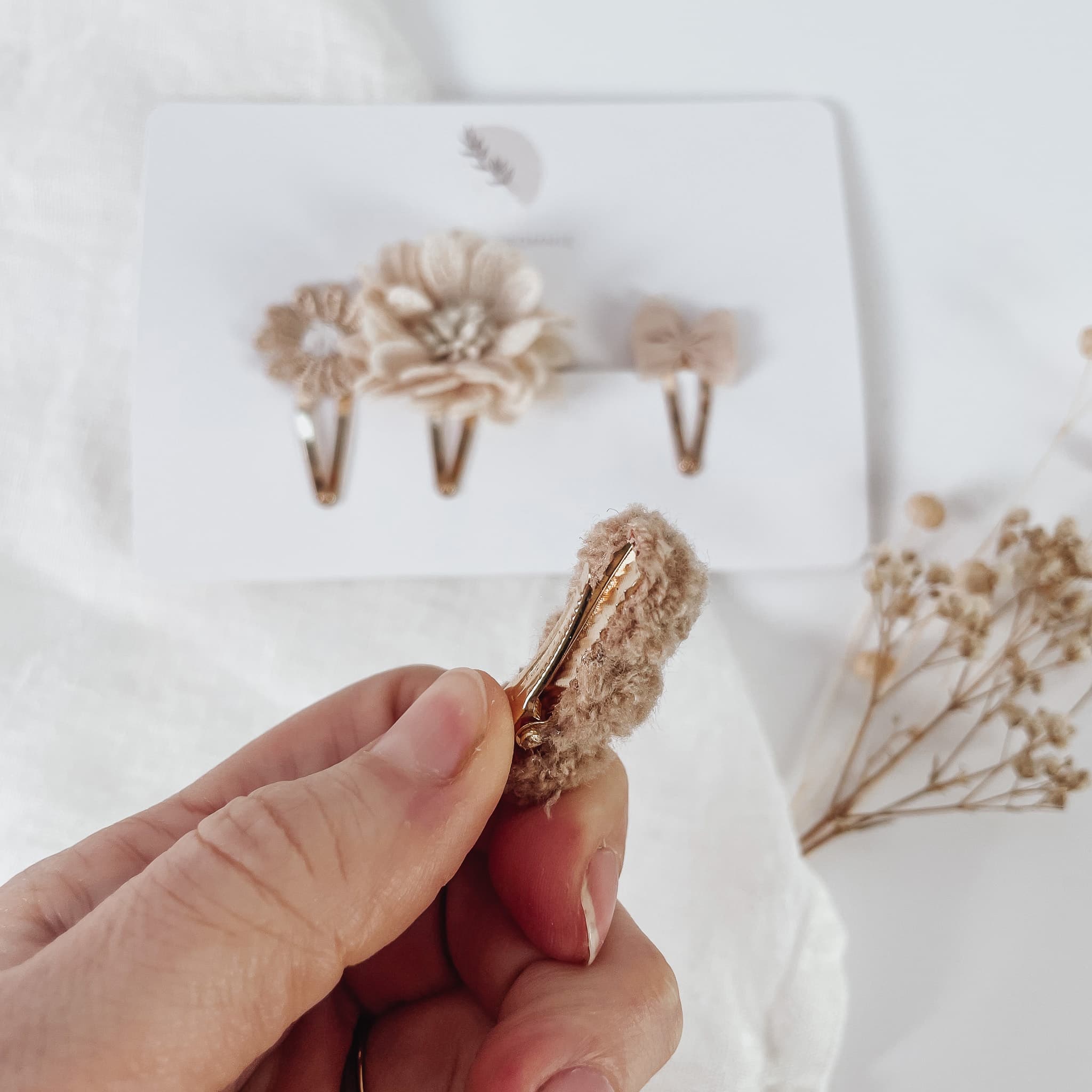 Haarspangen Set Blumen, Schleife & Plüsch – Lilly