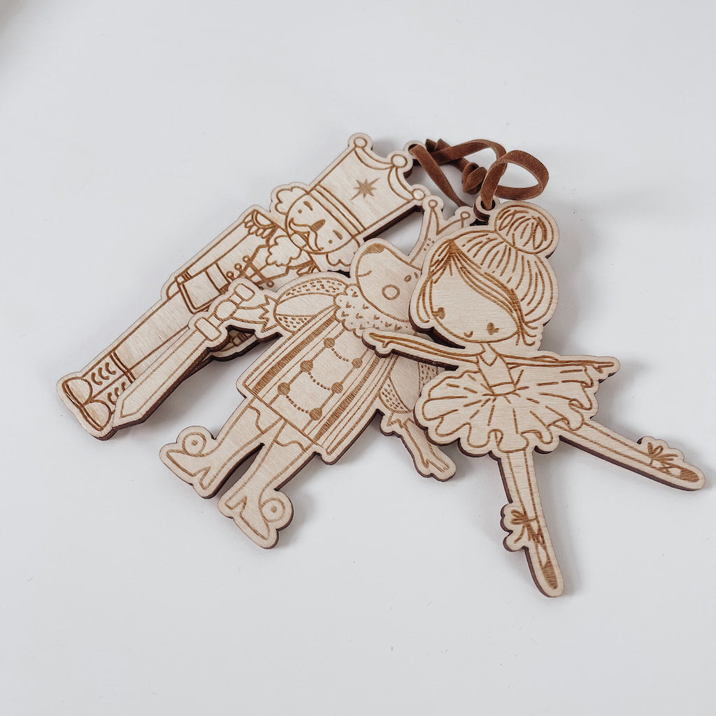 Anhänger Set aus Holz – Nussknacker Ballett