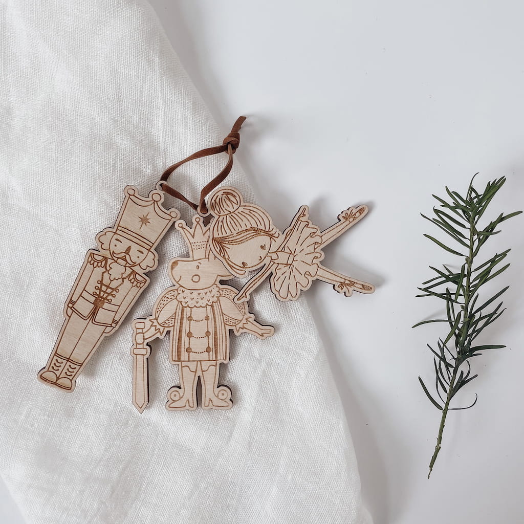 Anhänger Set aus Holz – Nussknacker Ballett