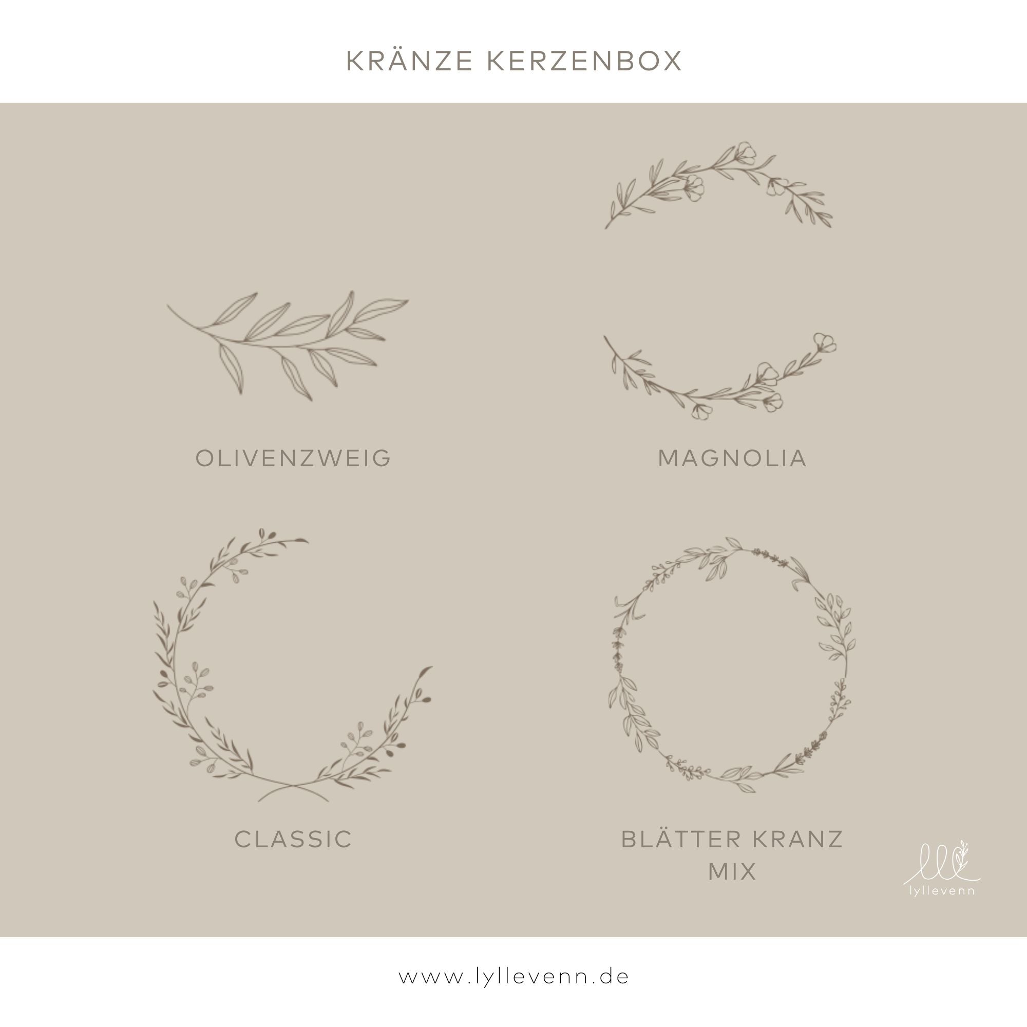 Taufkerzenbox aus Holz graviert mit Wunschkranz – für viele Anlässe