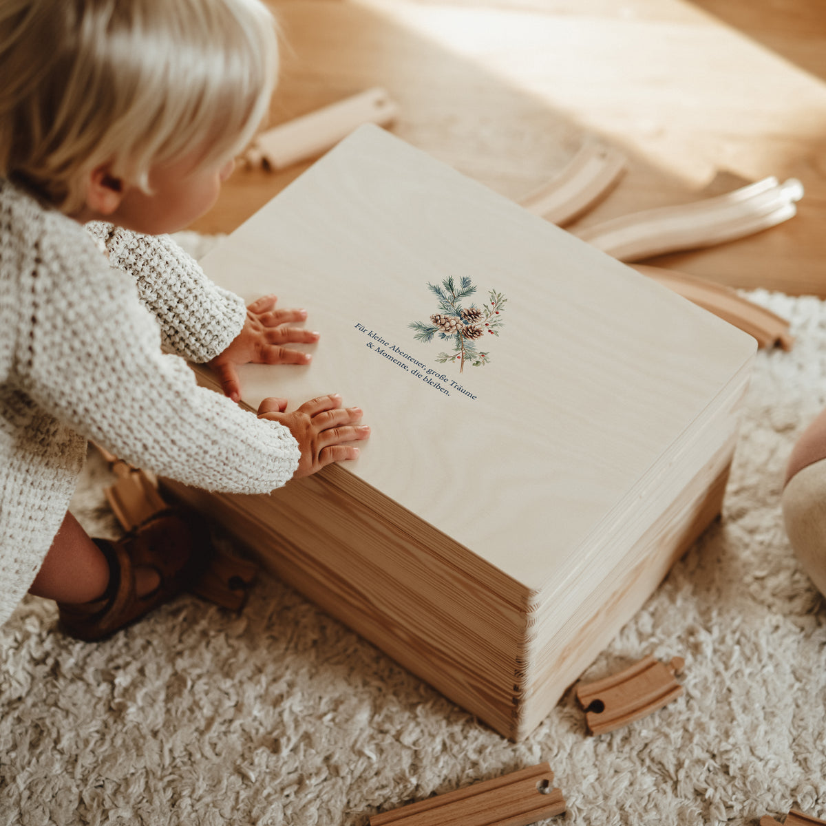 Erinnerungskiste Holz personalisiert - Zweige