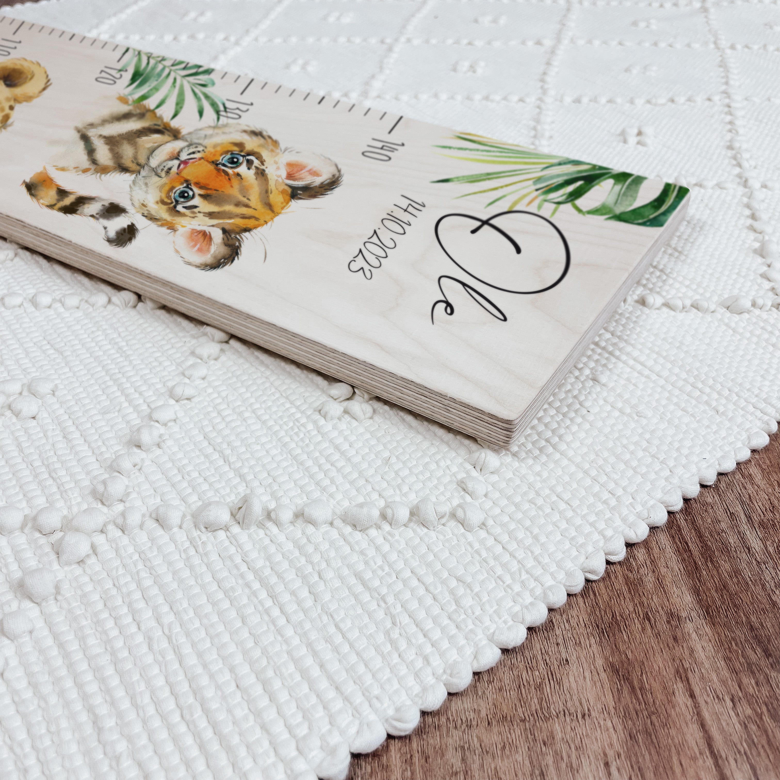 Kindermesslatte Holz personalisiert - Jungle Adventure