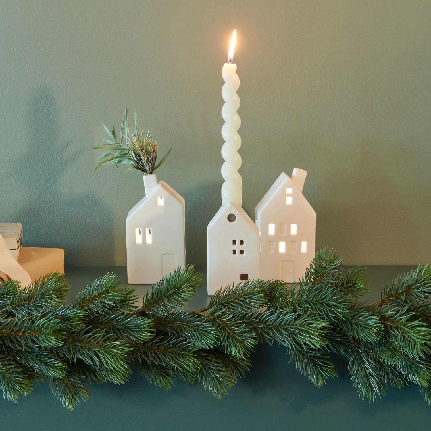 Kerzenhalter Porzellan Haus