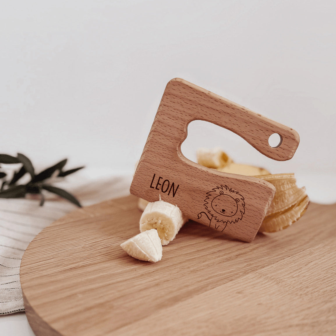Montessori sicheres Kindermesser Holz „Wildlings“ – personalisiert