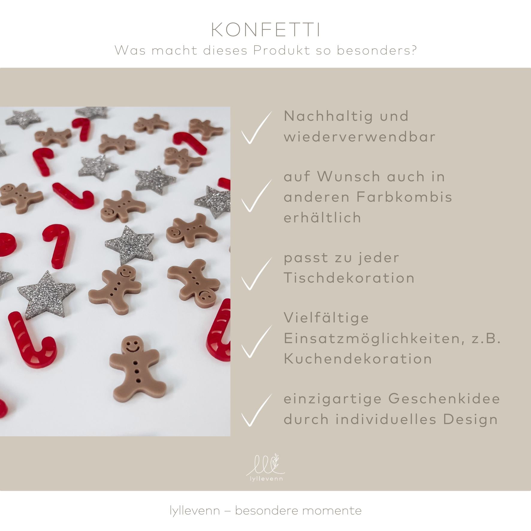 Nachhaltiges Konfetti aus Acryl - Lebkuchenmann