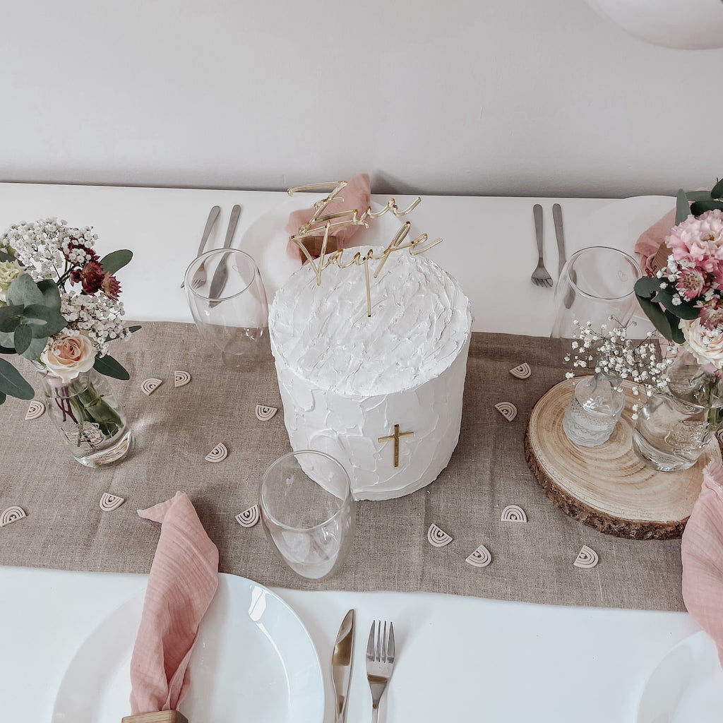 Konfetti Regenbogen Acryl – Tischdeko für Taufe & Baby-Party