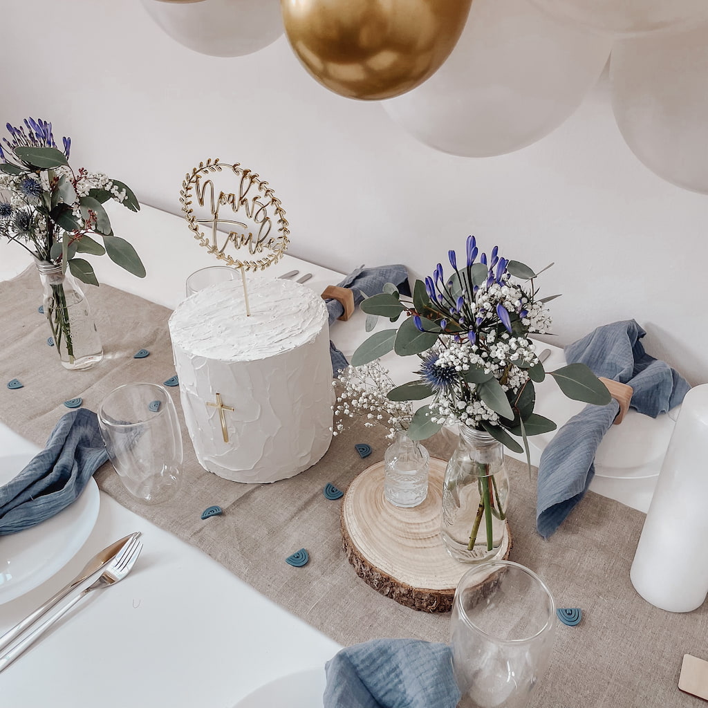 Konfetti Regenbogen Acryl – Tischdeko für Taufe & Baby-Party