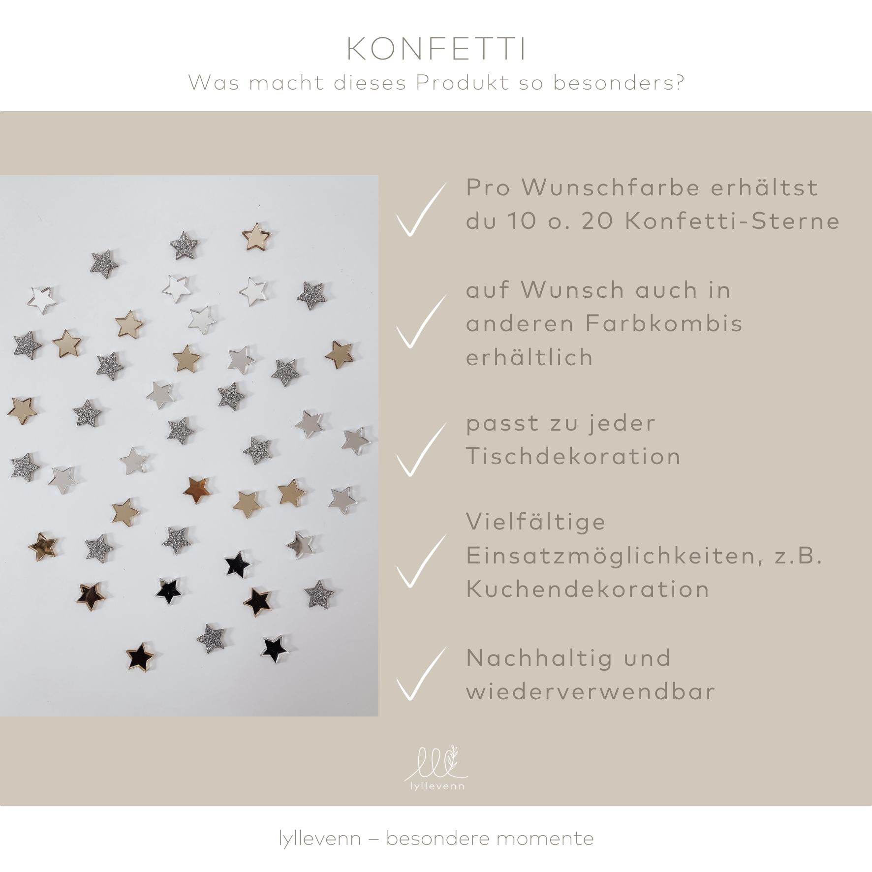 Konfetti Sterne aus Acryl – Nachhaltige Tischdeko für festliche Anlässe