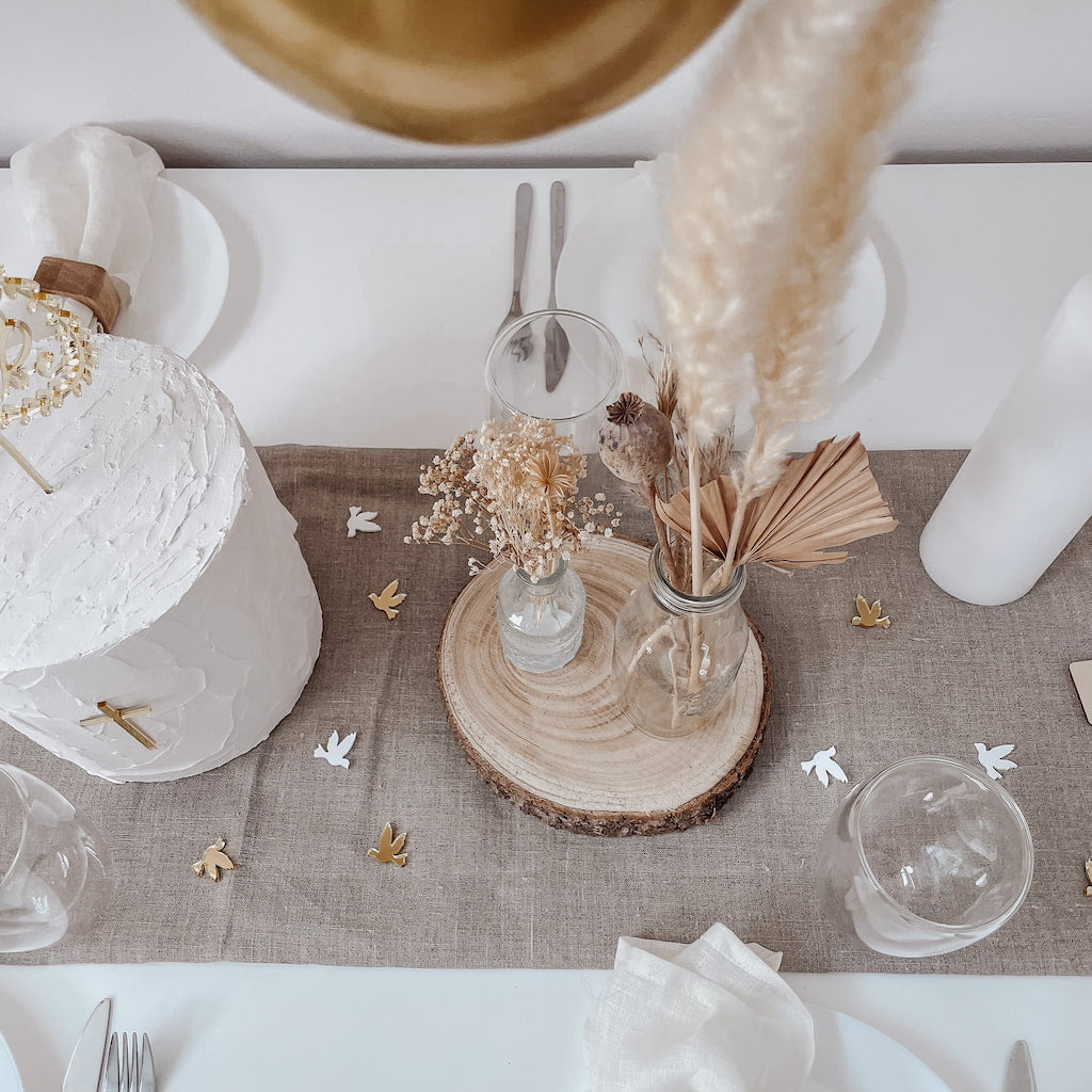 Konfetti Taube Acryl – Wiederverwendbare Tischdeko für Taufe & Kommunion