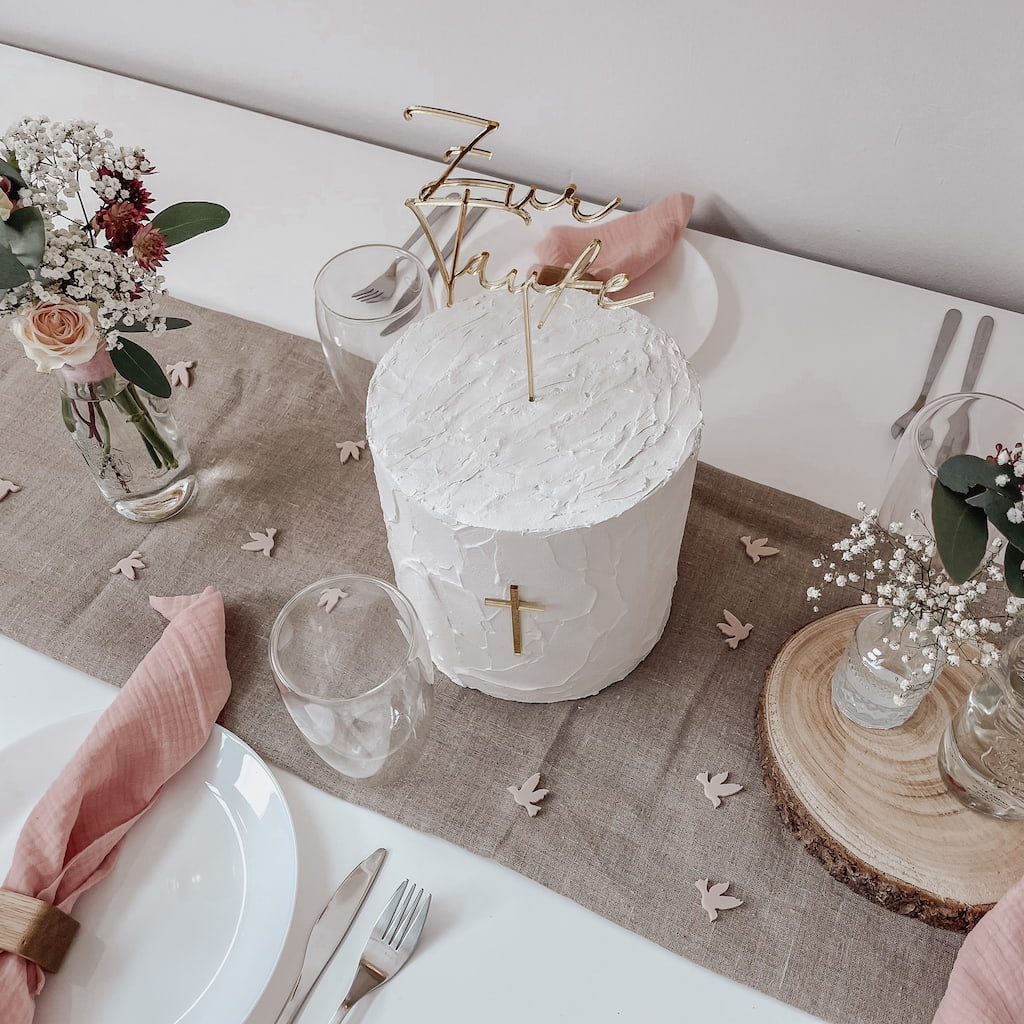 Konfetti Taube Acryl – Wiederverwendbare Tischdeko für Taufe & Kommunion