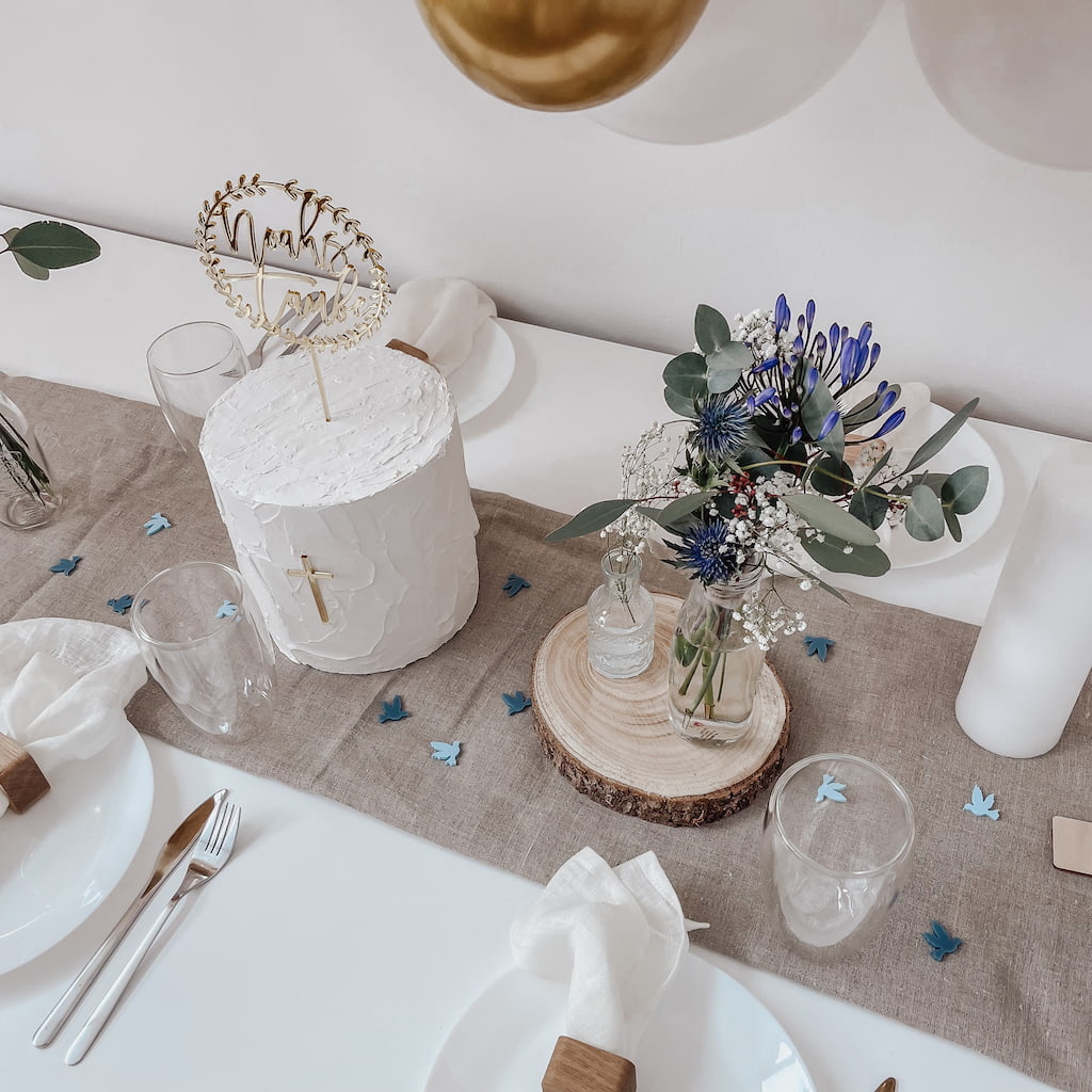 Konfetti Taube Acryl – Wiederverwendbare Tischdeko für Taufe & Kommunion