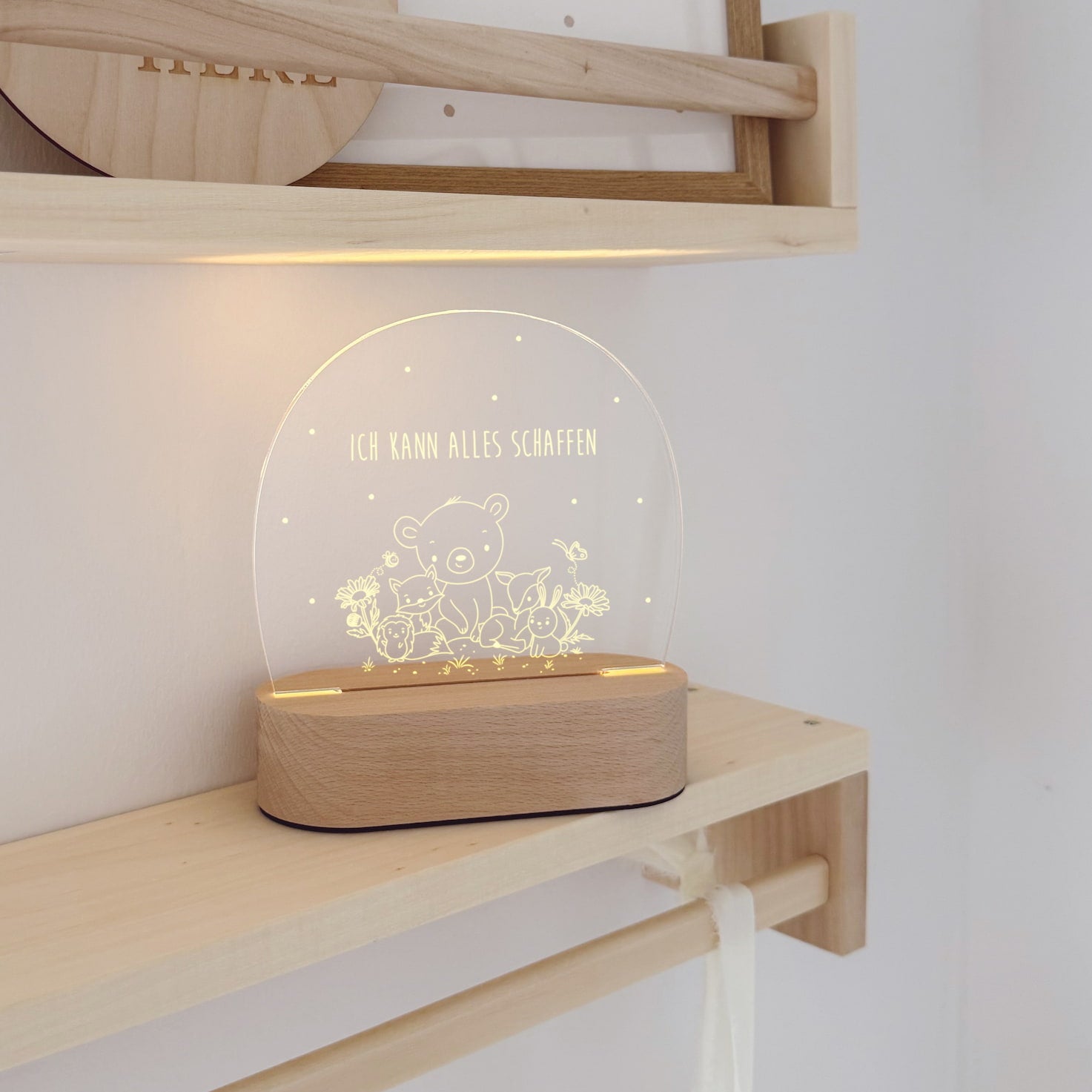 Nachtlicht Kinder personalisiert – LED Lampe Wild Family