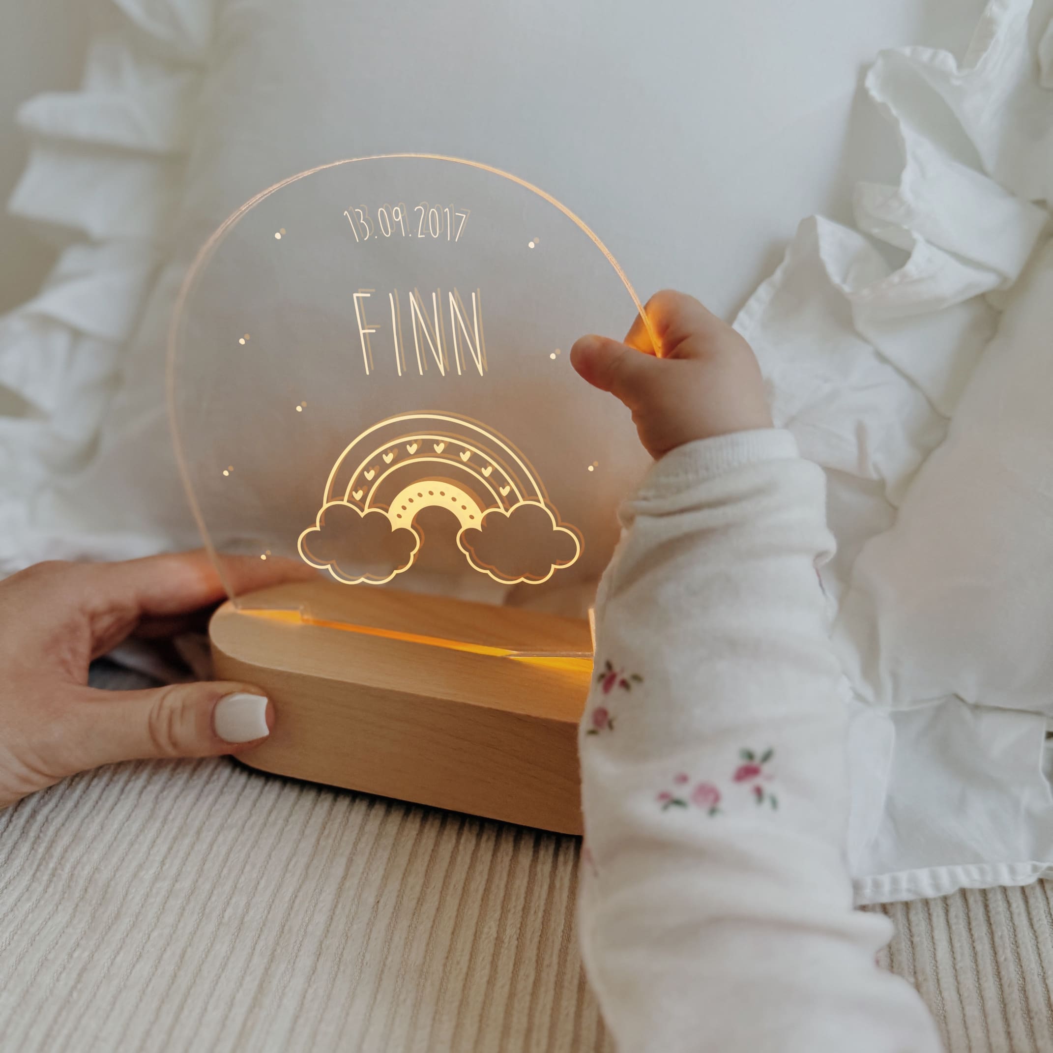 Nachtlicht Kinder personalisiert – LED Lampe Kleine Entdecker