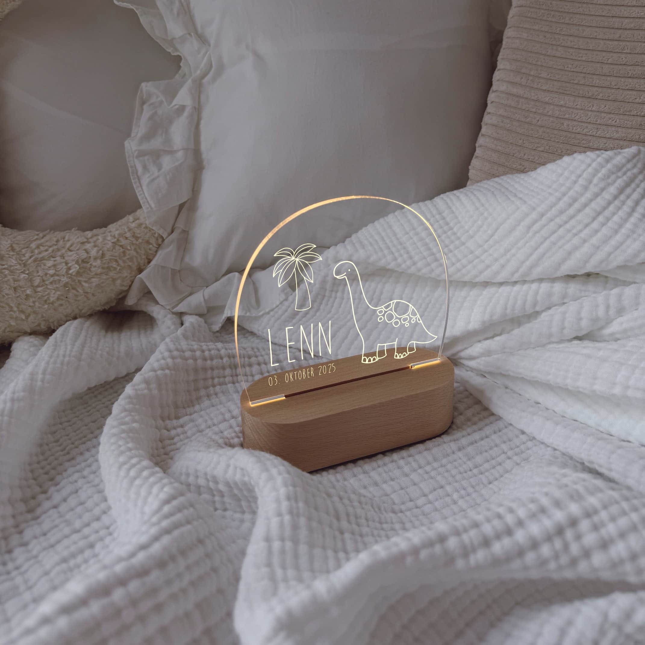 Nachtlicht Kinder personalisiert – LED Lampe Kleine Entdecker