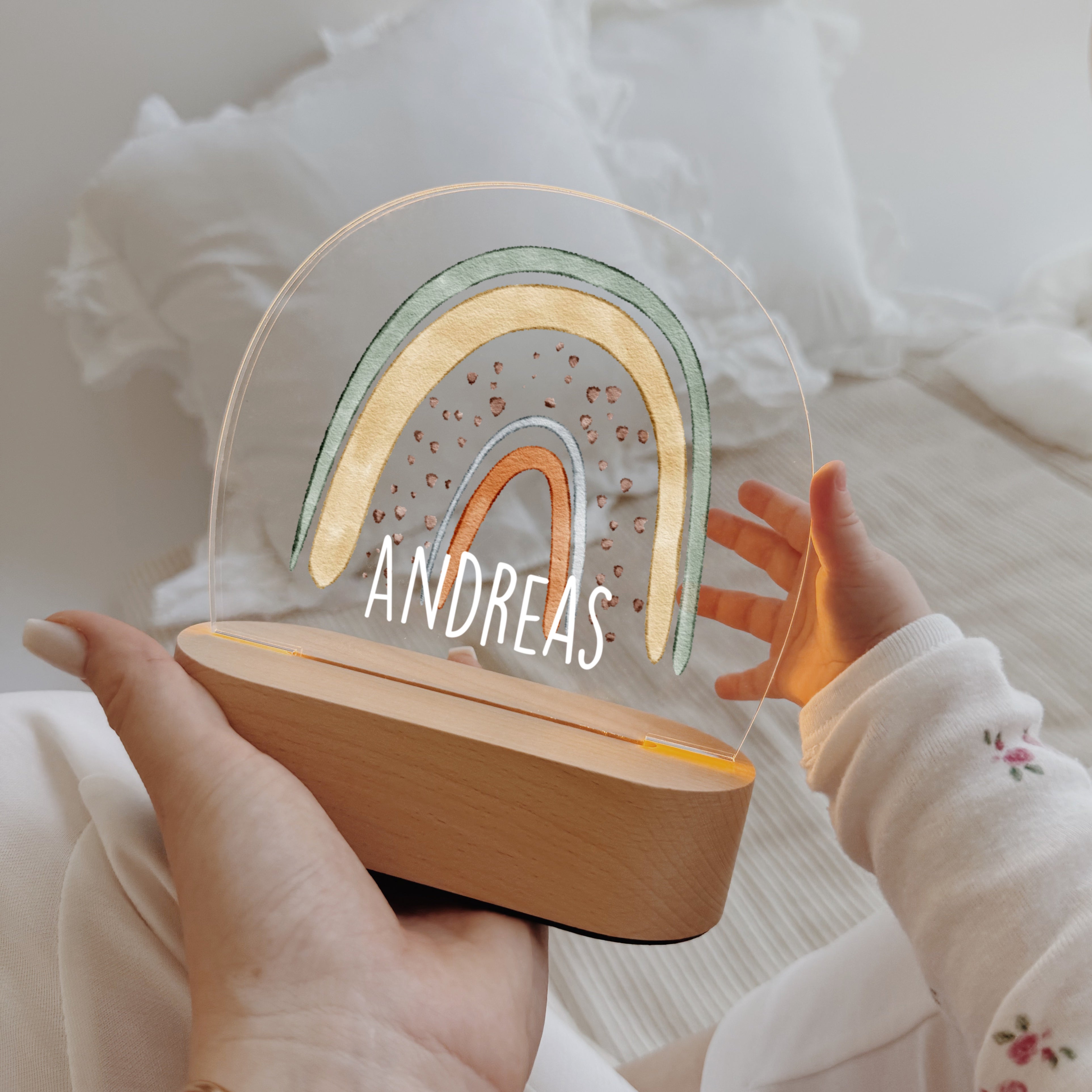 Nachtlicht Kinder personalisiert LED - Regenbögen