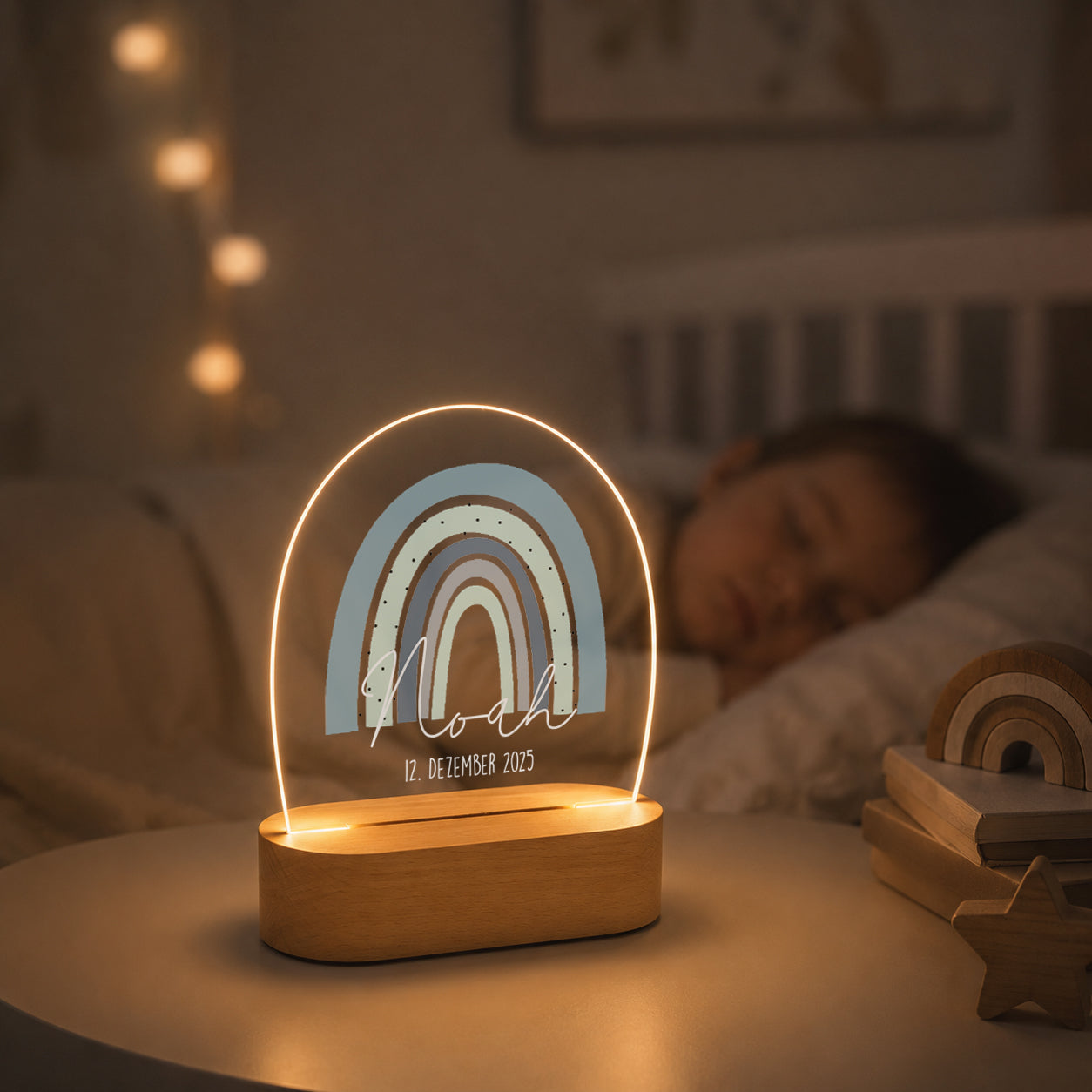 Nachtlicht Kinder personalisiert LED - Regenbögen